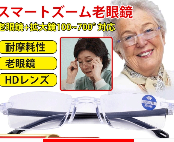 自動ズーム老眼鏡