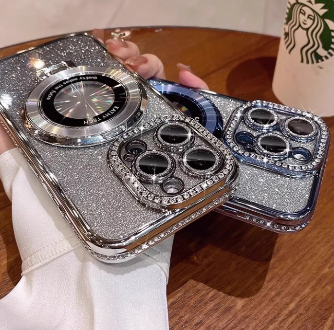ラインストーンフレーム携帯ケース