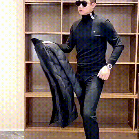 メンズウェーブ薄手ダウンジャケット