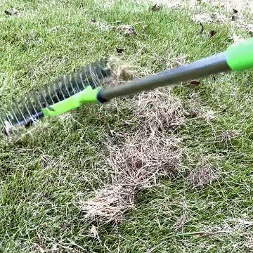 芝生枯草熊手松土器