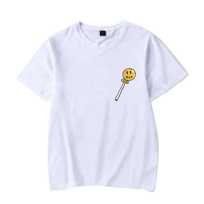美剧Drew house T恤贾斯汀比伯笑脸 男女宽松圆领短袖T恤tee