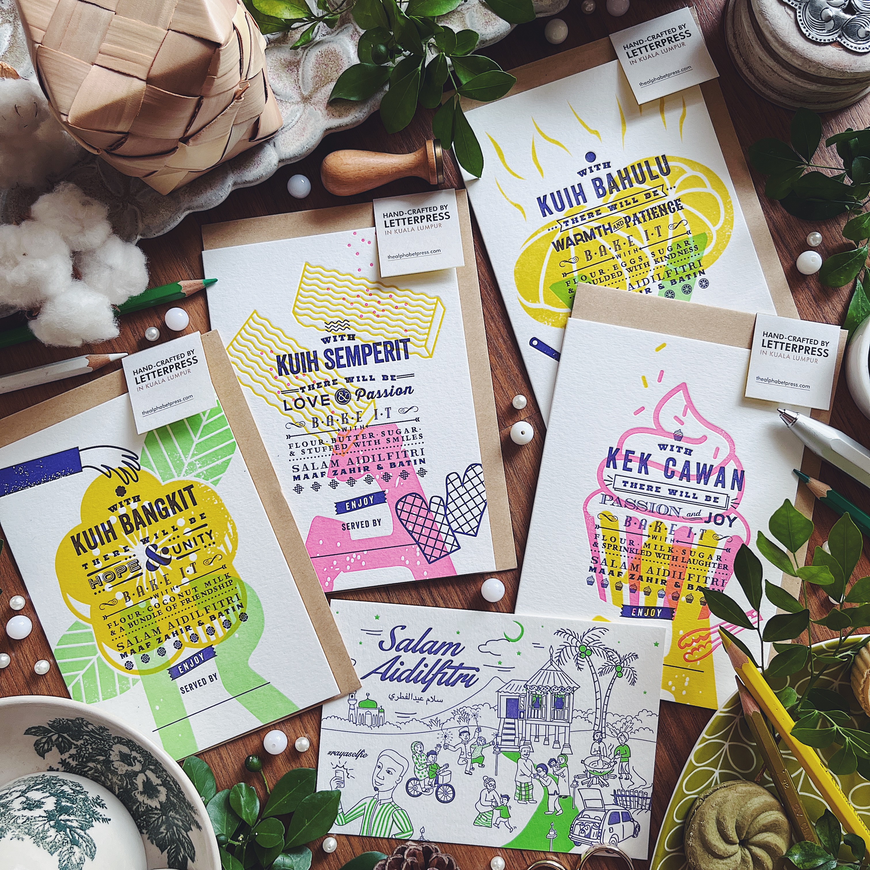 Hari Raya Letterpress Greeting Card & Postcard