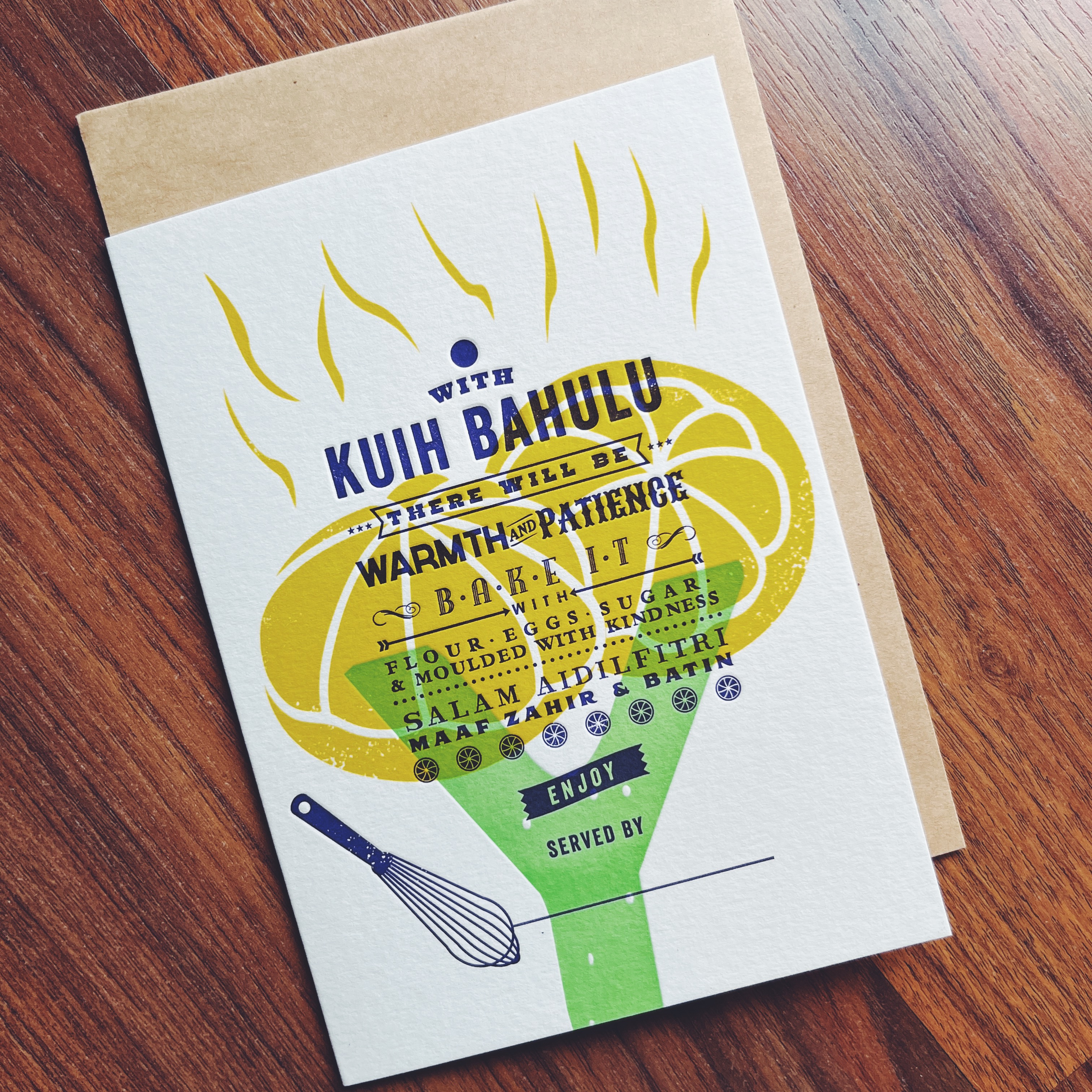 Hari Raya Letterpress Greeting Card & Postcard