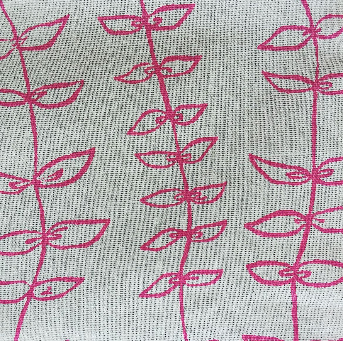 Signature Pouch - Natural / Raspberry Knots