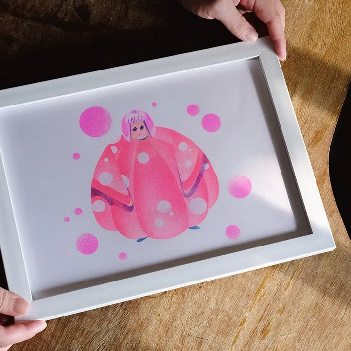 Bang Bang Zine : Polka Pumpkin A4 Risograph Print