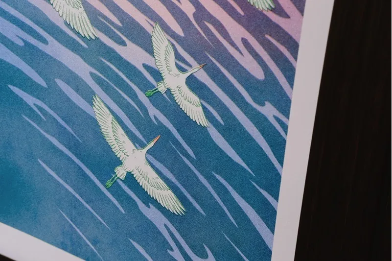 Bang Bang Zine : Long Journey - Sunset A3 Risograph Print (Limited Edition)