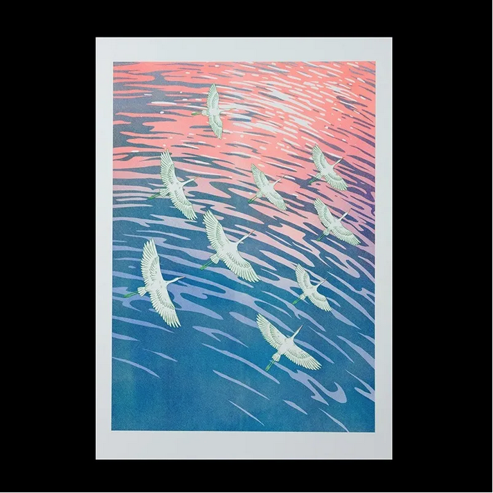 Bang Bang Zine : Long Journey - Sunset A3 Risograph Print (Limited Edition)