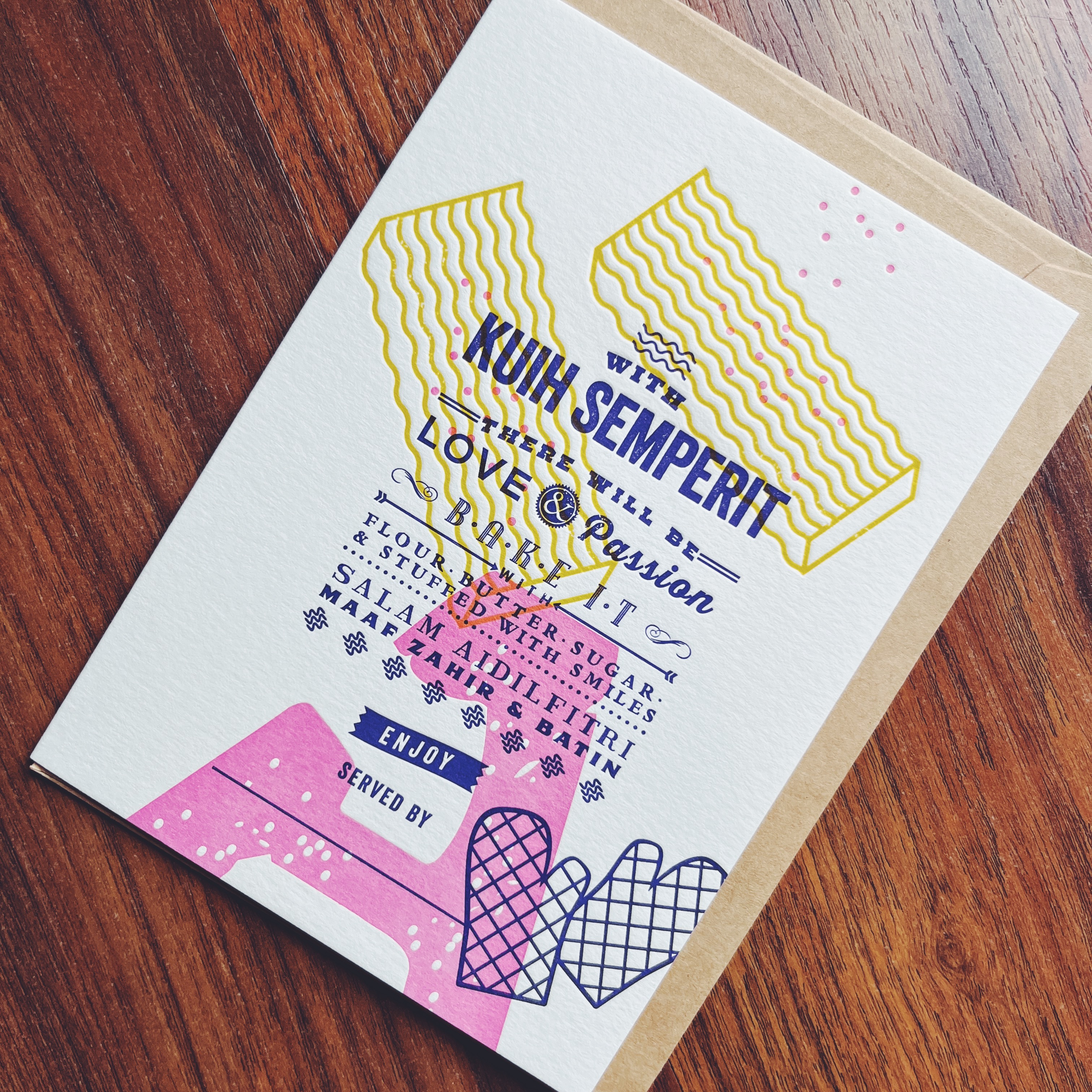 Hari Raya Letterpress Greeting Card & Postcard