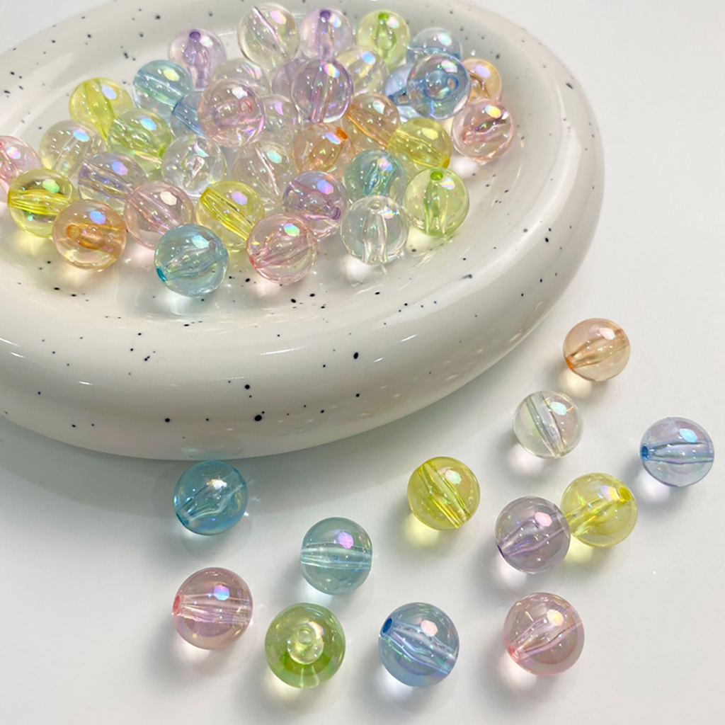 Best wholesale 6mm 8mm 10mm Transparent bead colorful Color plating material for Bag