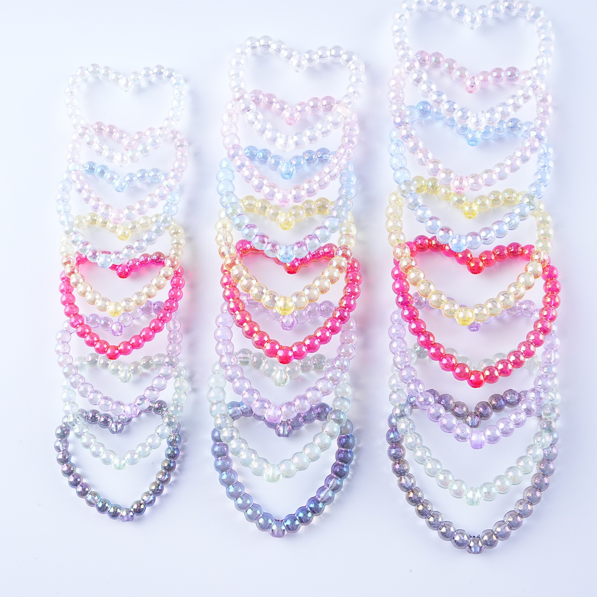 Factory direct Colored ab love beads plated colorful bead pearl for Bracelet jewelry material