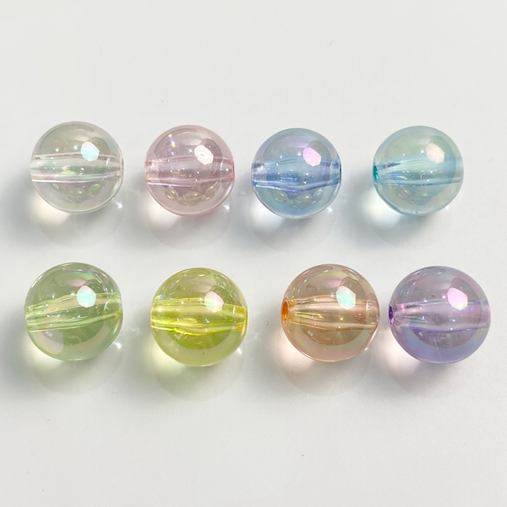 Best wholesale 6mm 8mm 10mm Transparent bead colorful Color plating material for Bag