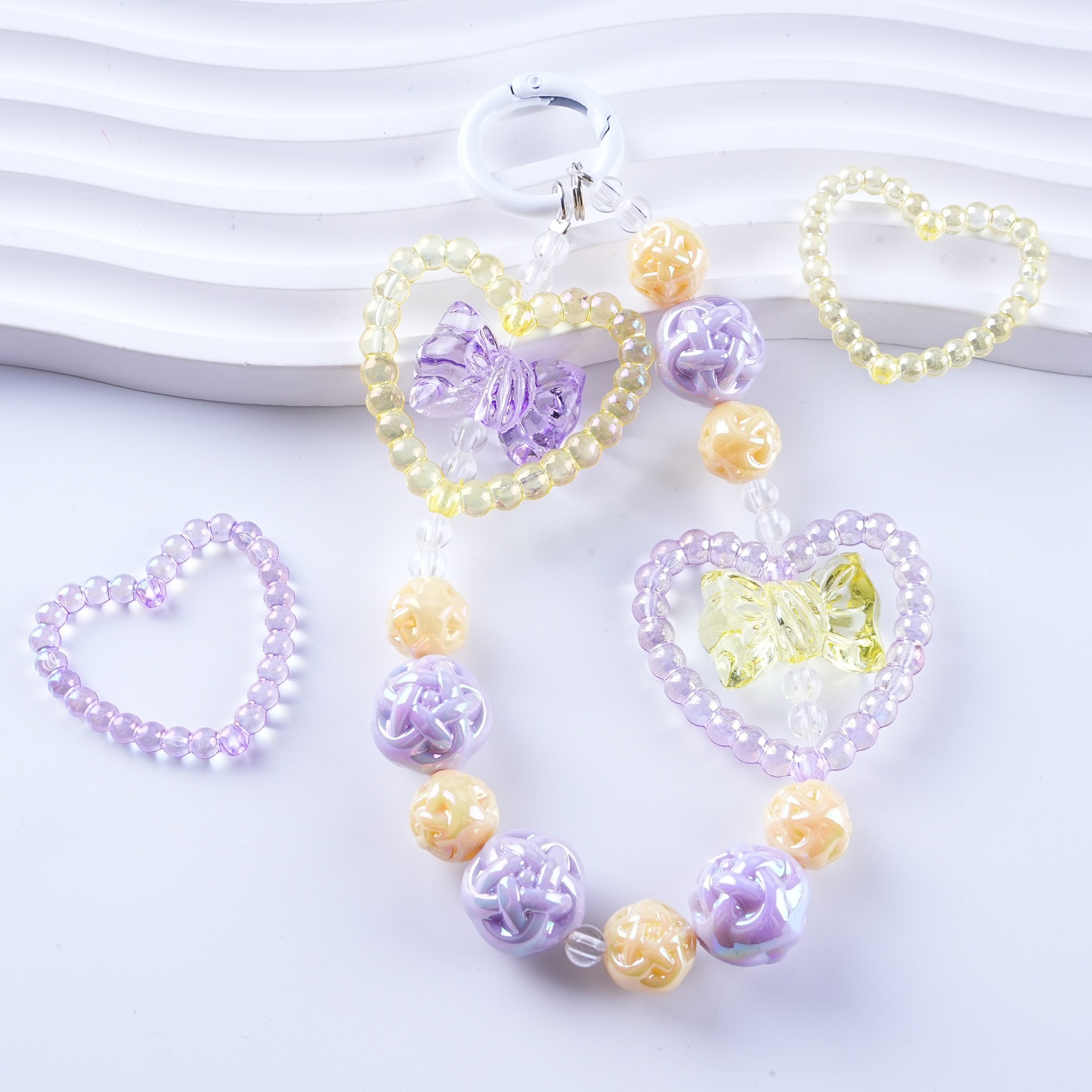 Factory direct Colored ab love beads plated colorful bead pearl for Bracelet jewelry material