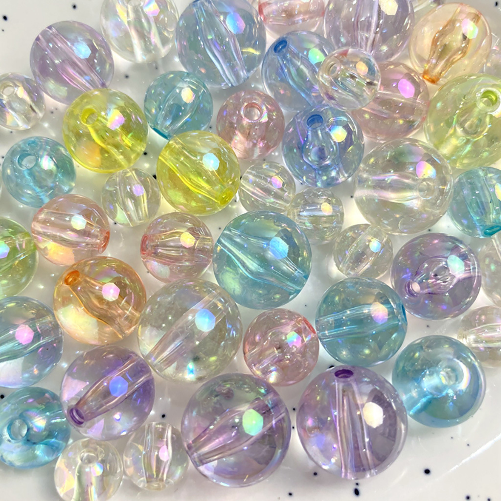 Best wholesale 6mm 8mm 10mm Transparent bead colorful Color plating material for Bag