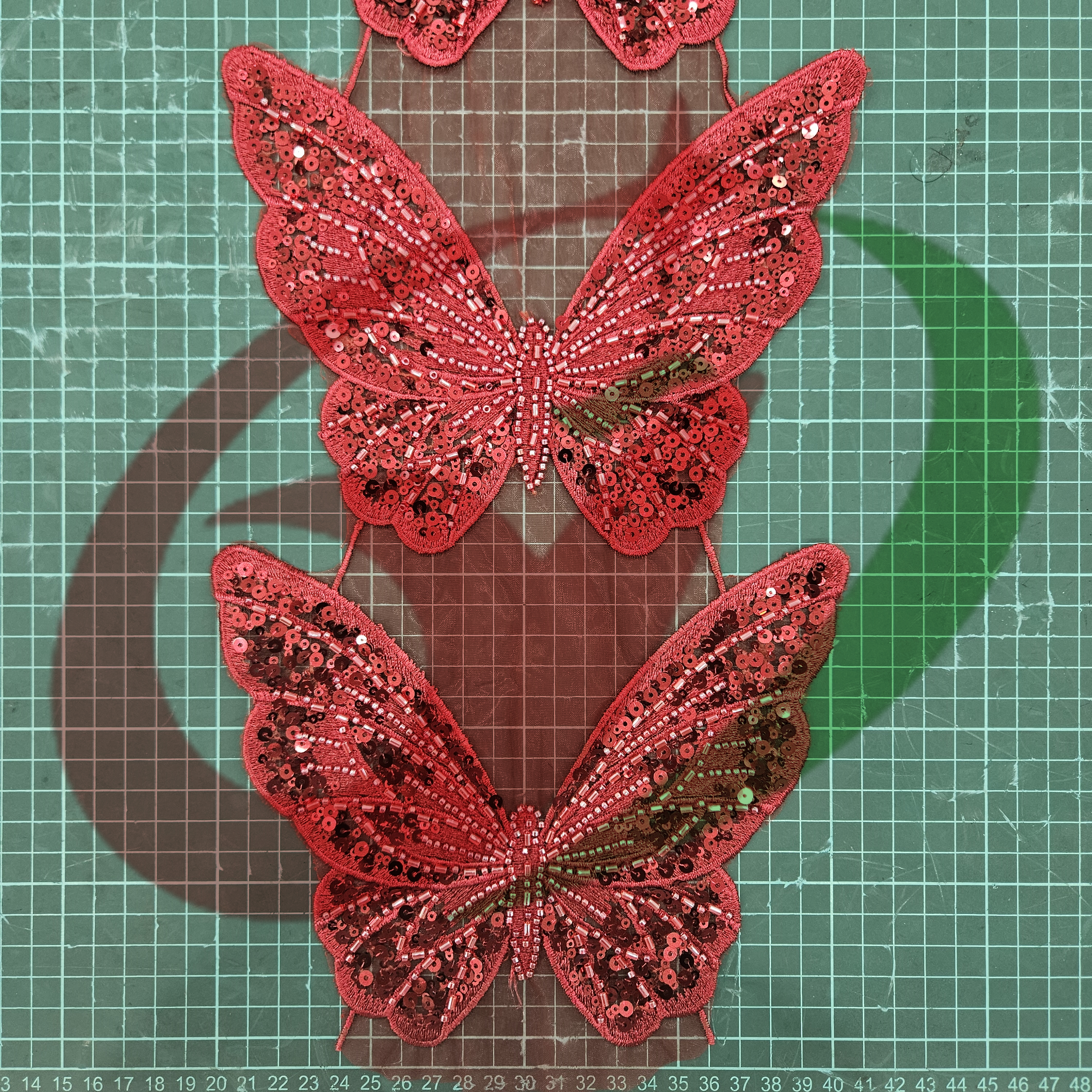 Butterfly glass bead mesh lace YS5168#