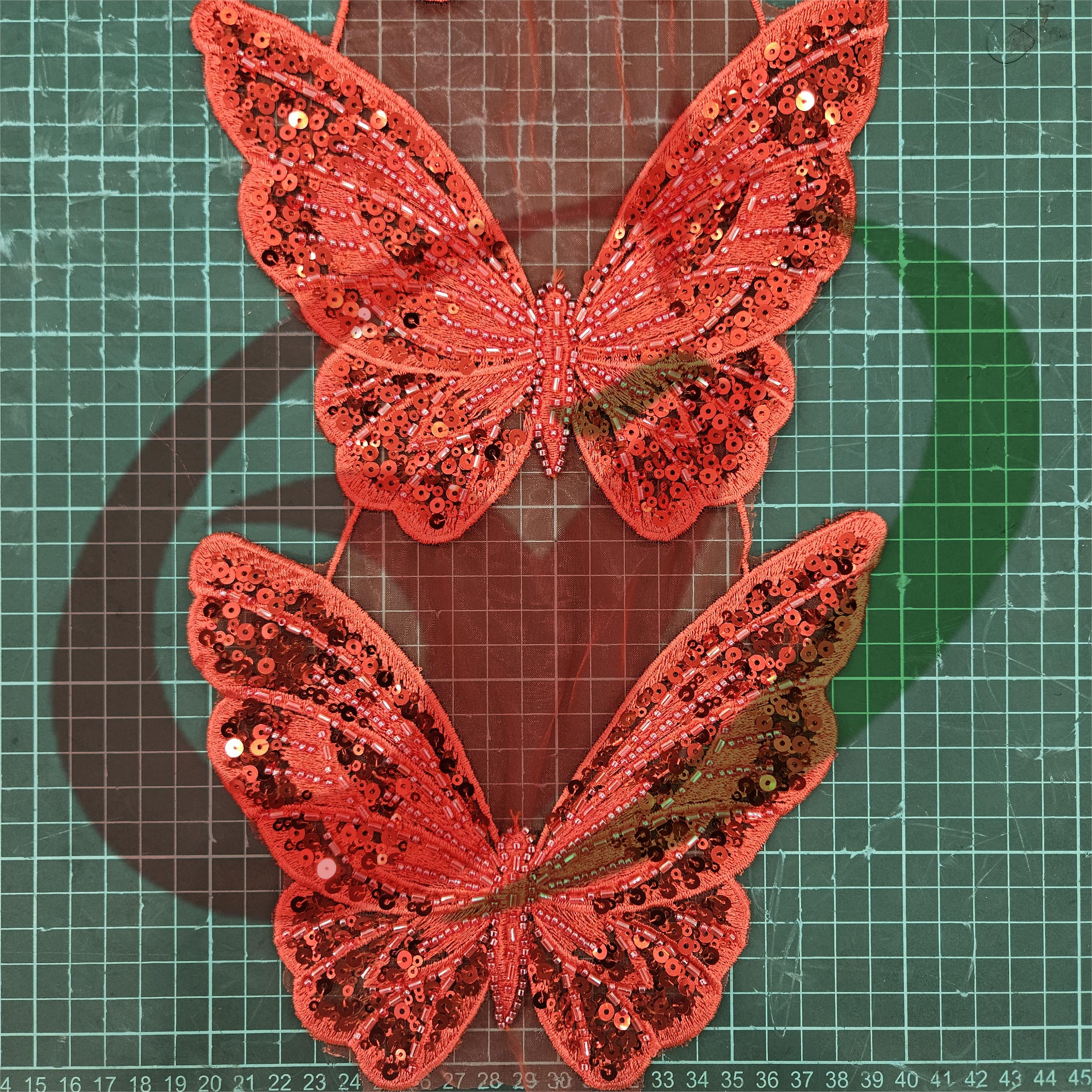 Butterfly glass bead mesh lace YS5168#