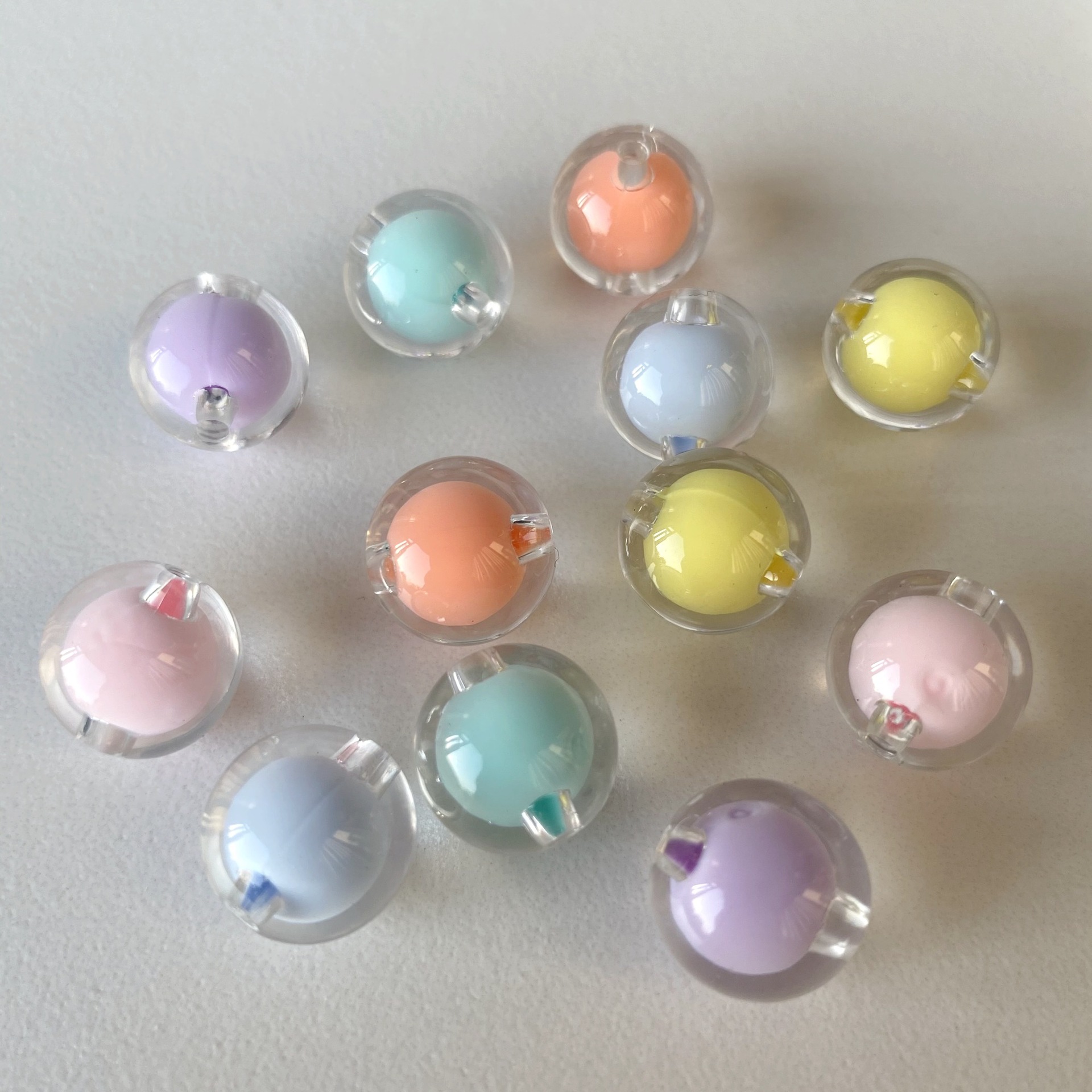 Chinese supplier scrub 12mm Colored ab beads 8mm 10mm colorful bead in bead for Bracelet material