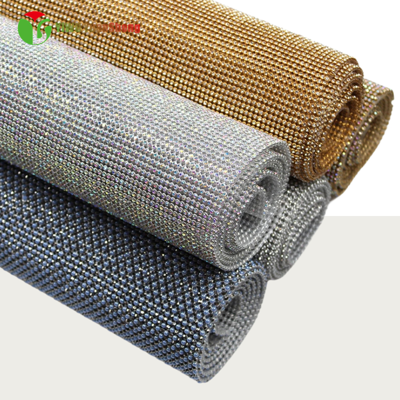 Hot Melt Glue Aluminum Mesh Rhinestone 120CM*45CM