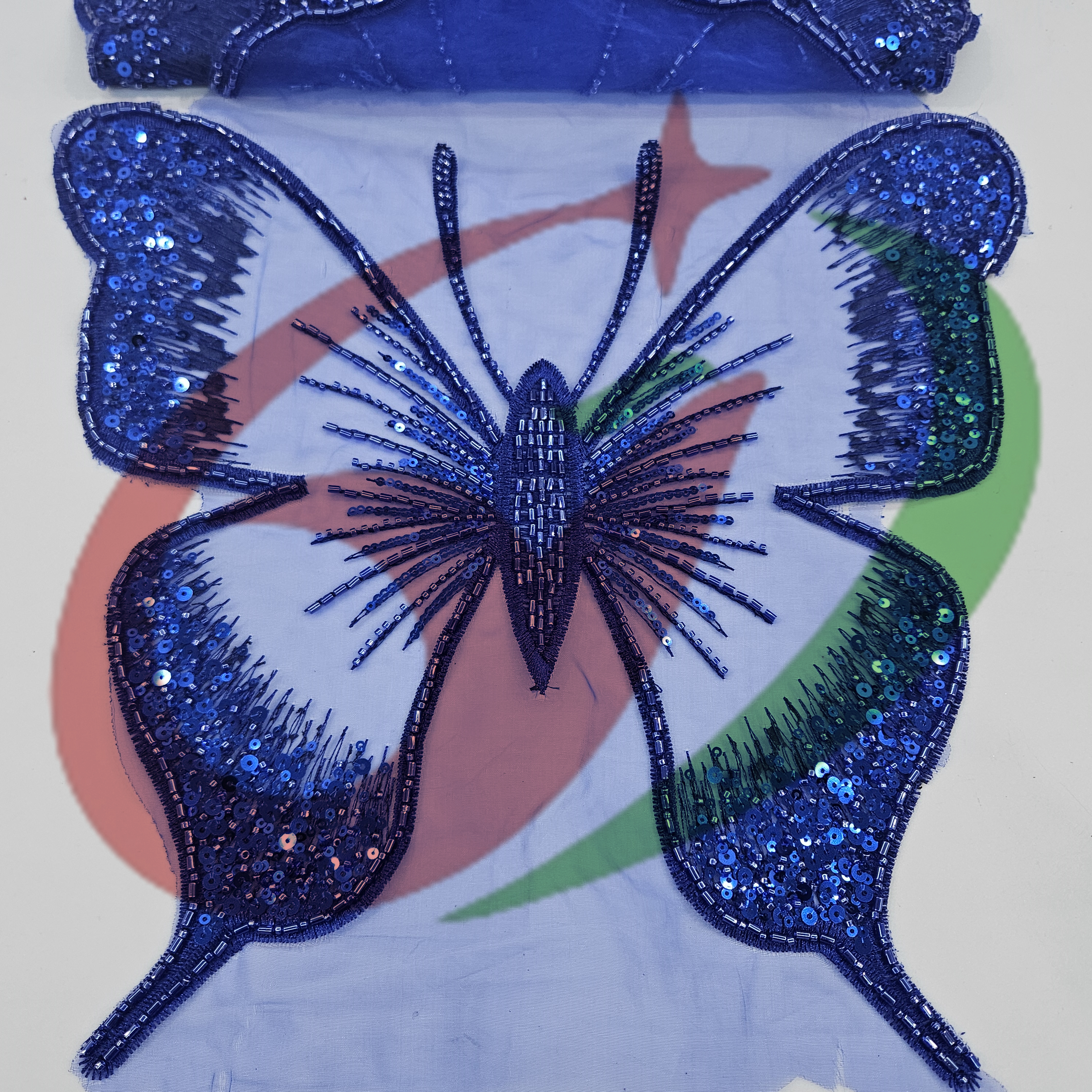 Butterfly glass bead mesh lace YS5185#-2