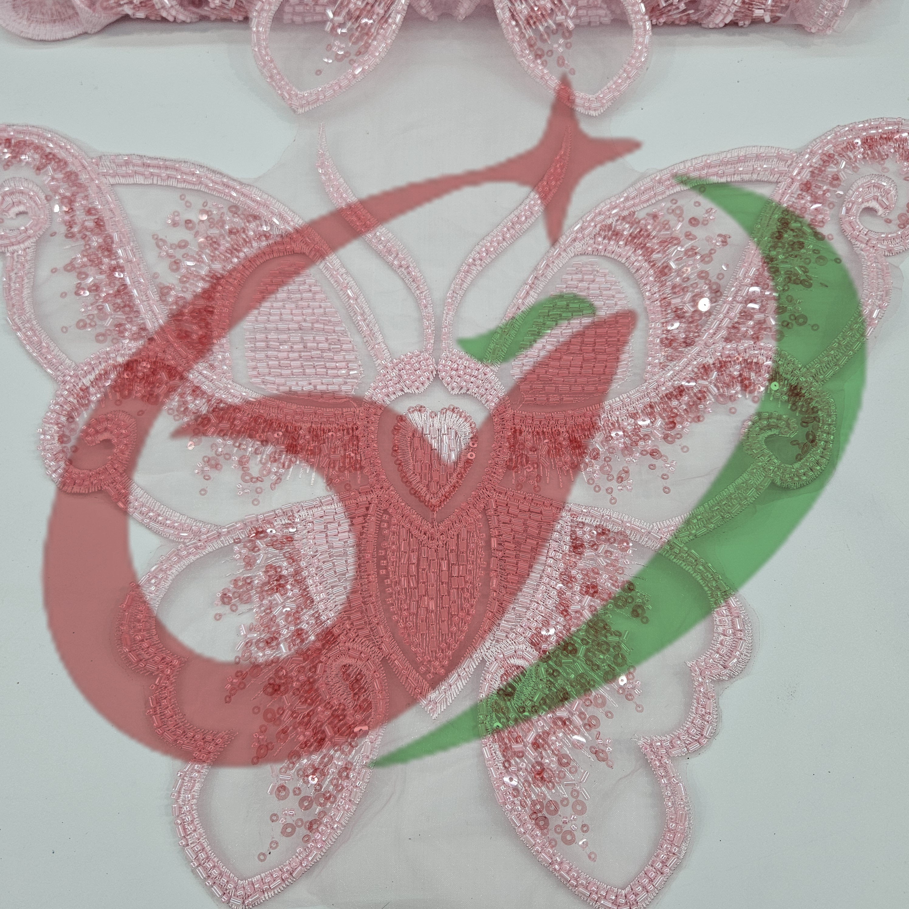 Butterfly glass bead mesh lace YS5186#-2