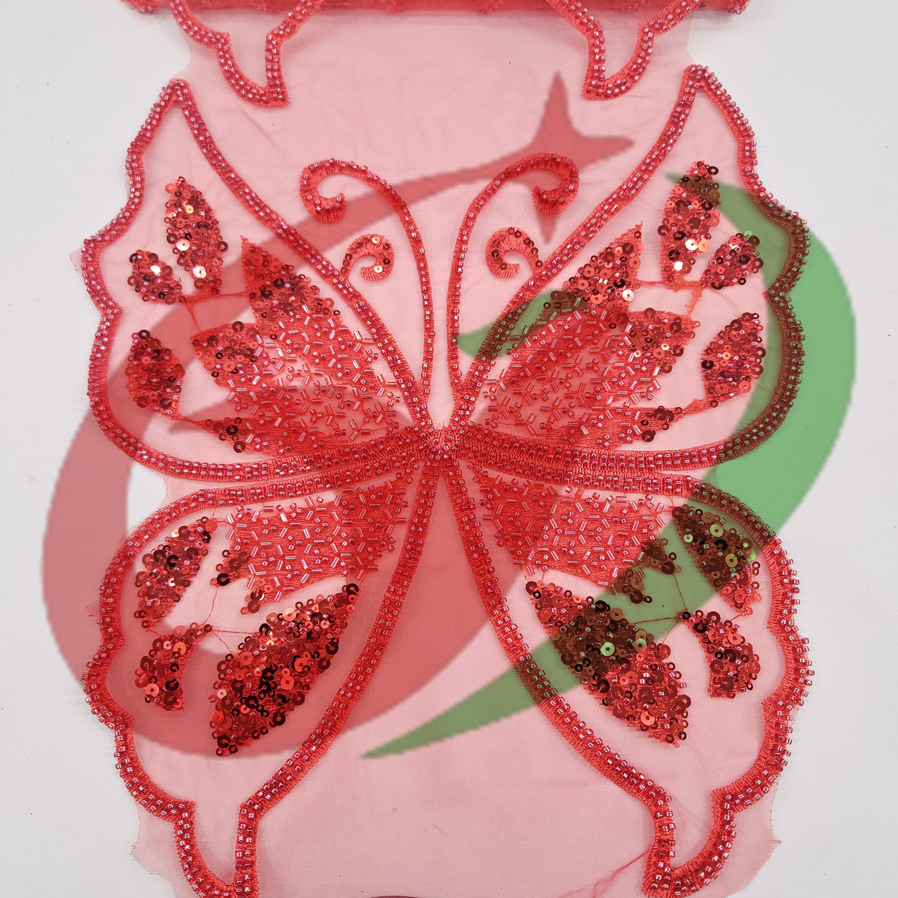 Butterfly glass bead mesh lace YS5187#-2