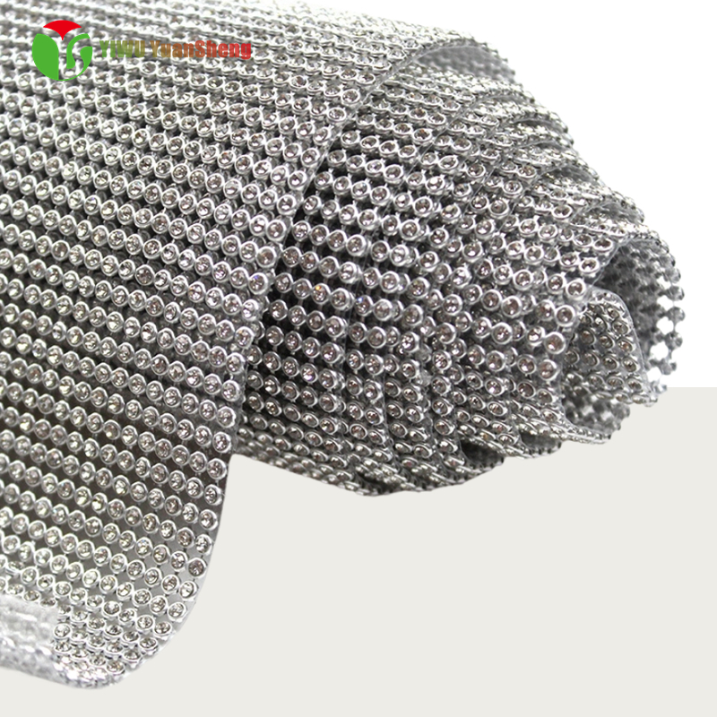 Hot Melt Glue Aluminum Mesh Rhinestone 120CM*45CM