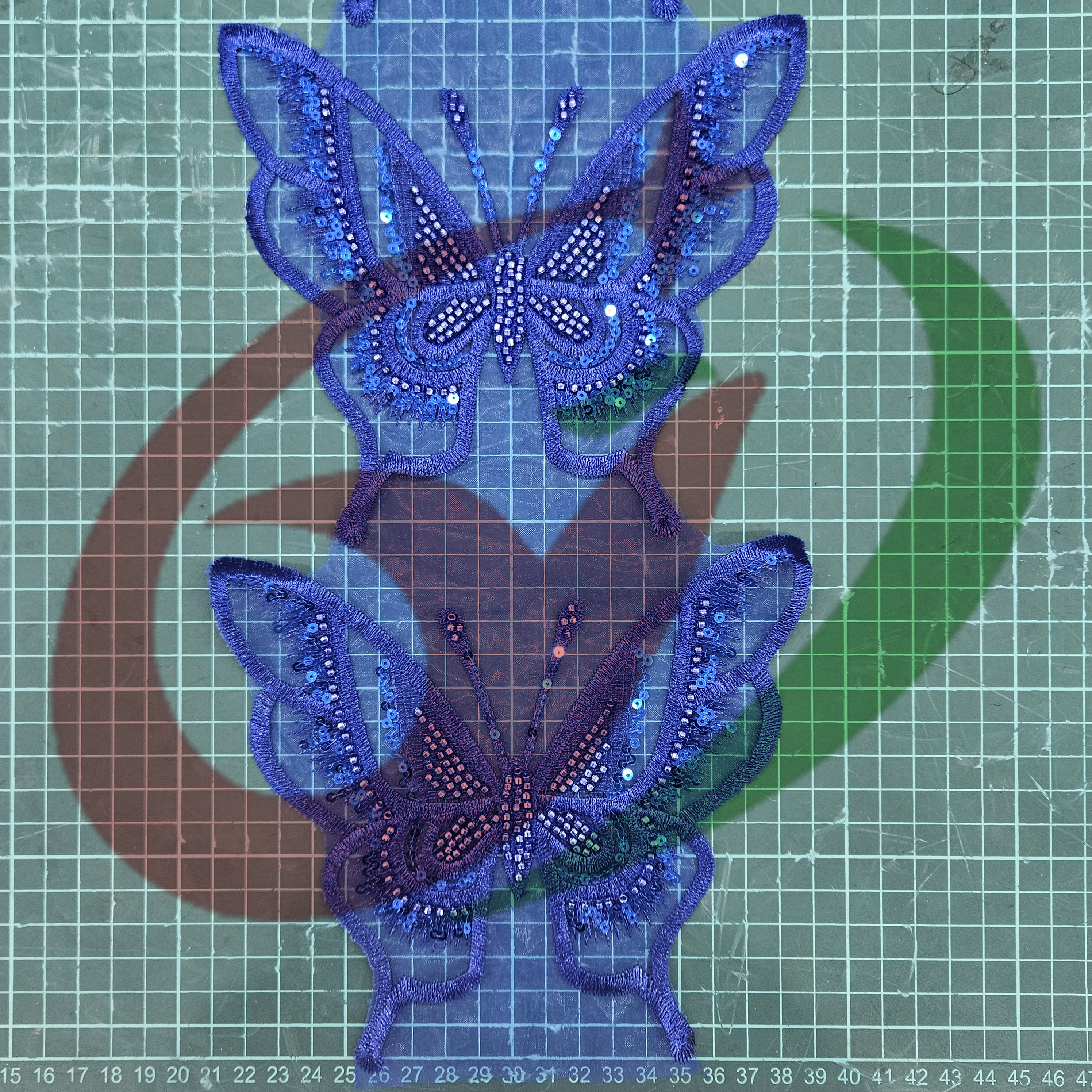 Butterfly glass bead mesh lace YS5170#