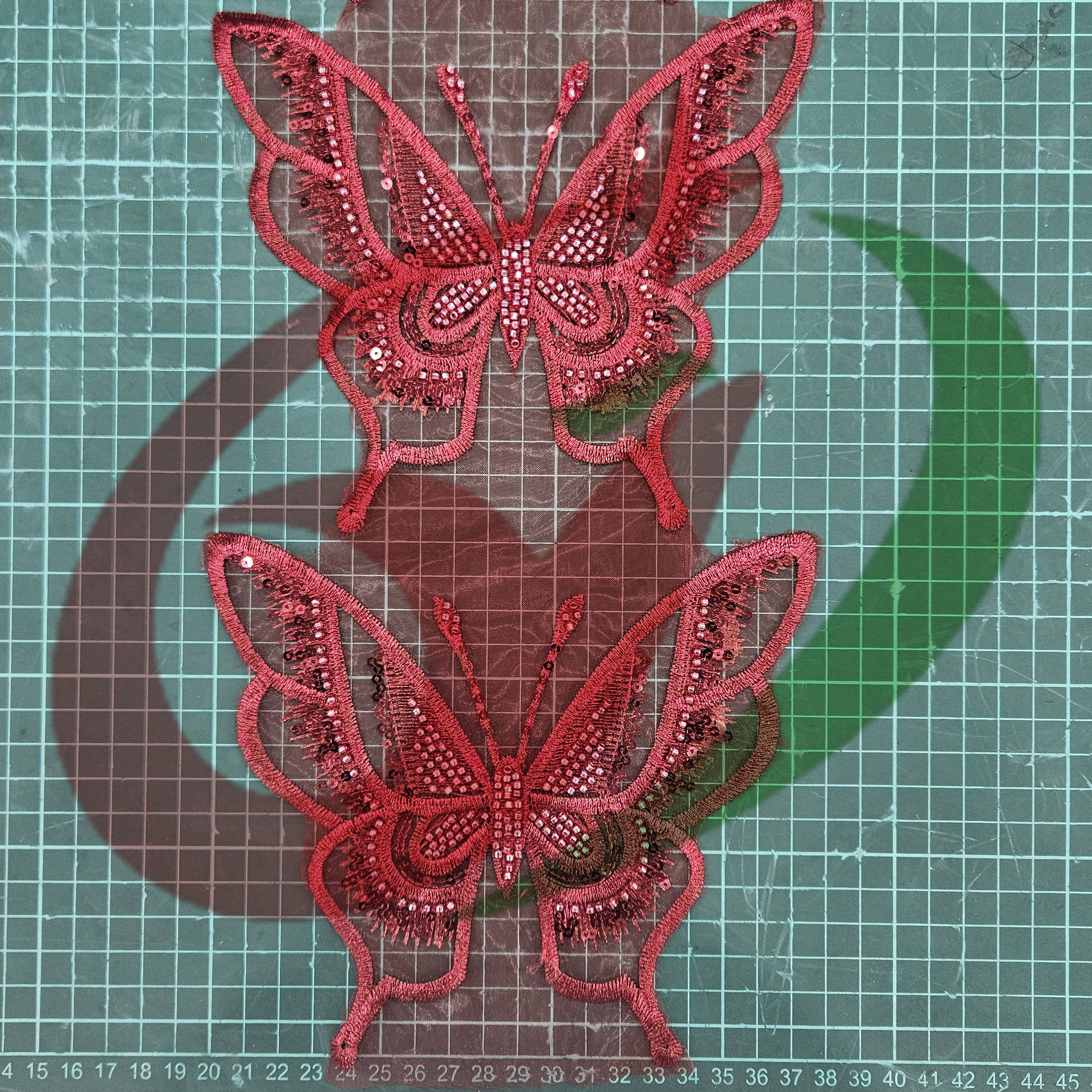 Butterfly glass bead mesh lace YS5170#