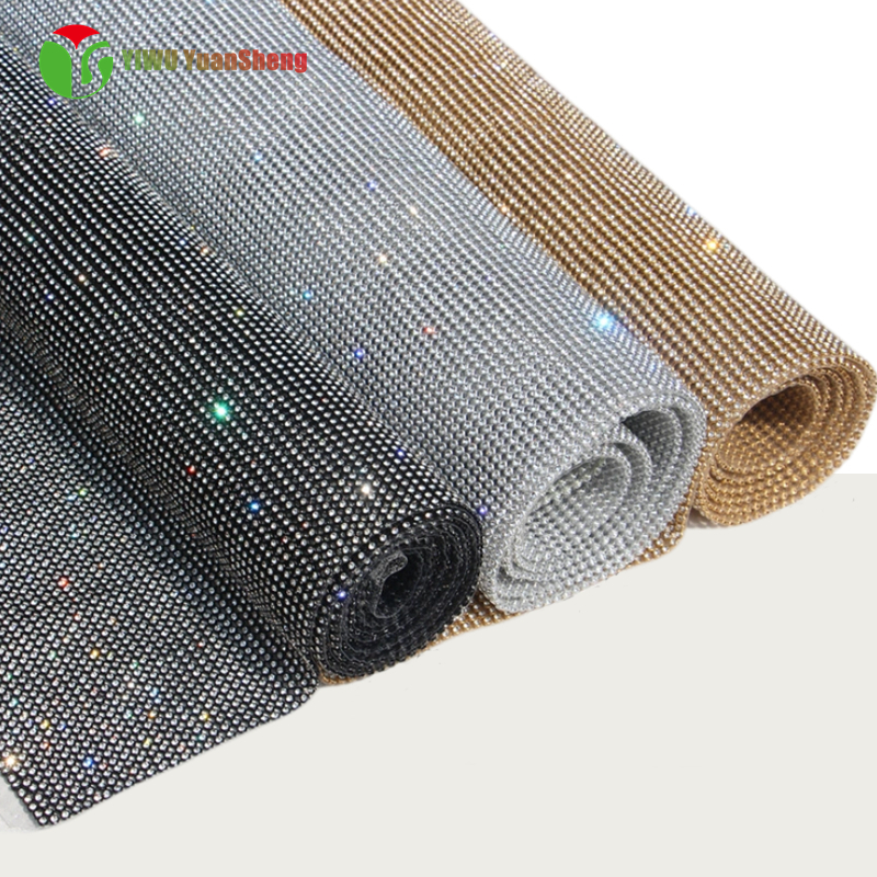 Hot Melt Glue Aluminum Mesh Rhinestone 120CM*45CM