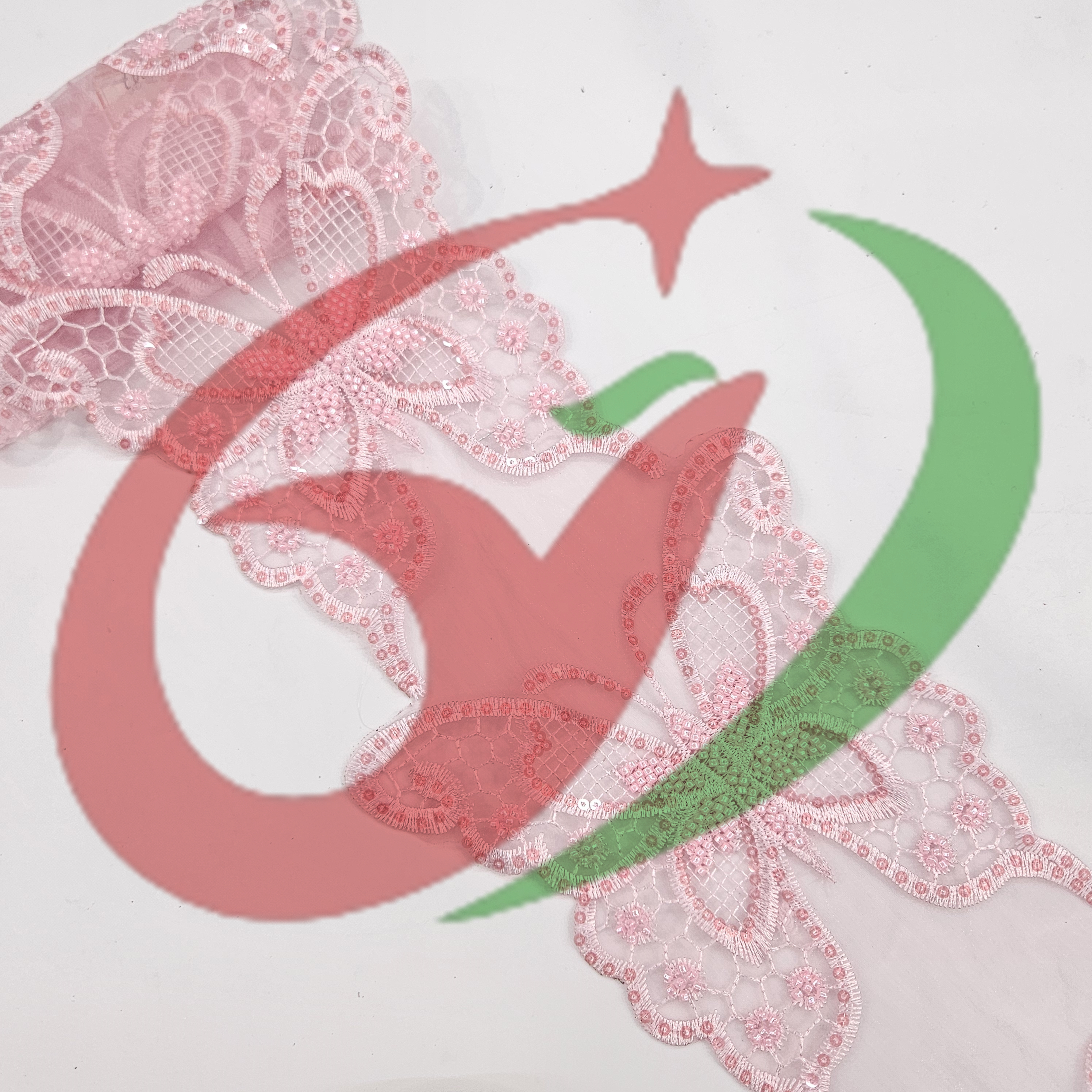 [Copy]Butterfly glass bead mesh lace YS5173#-2