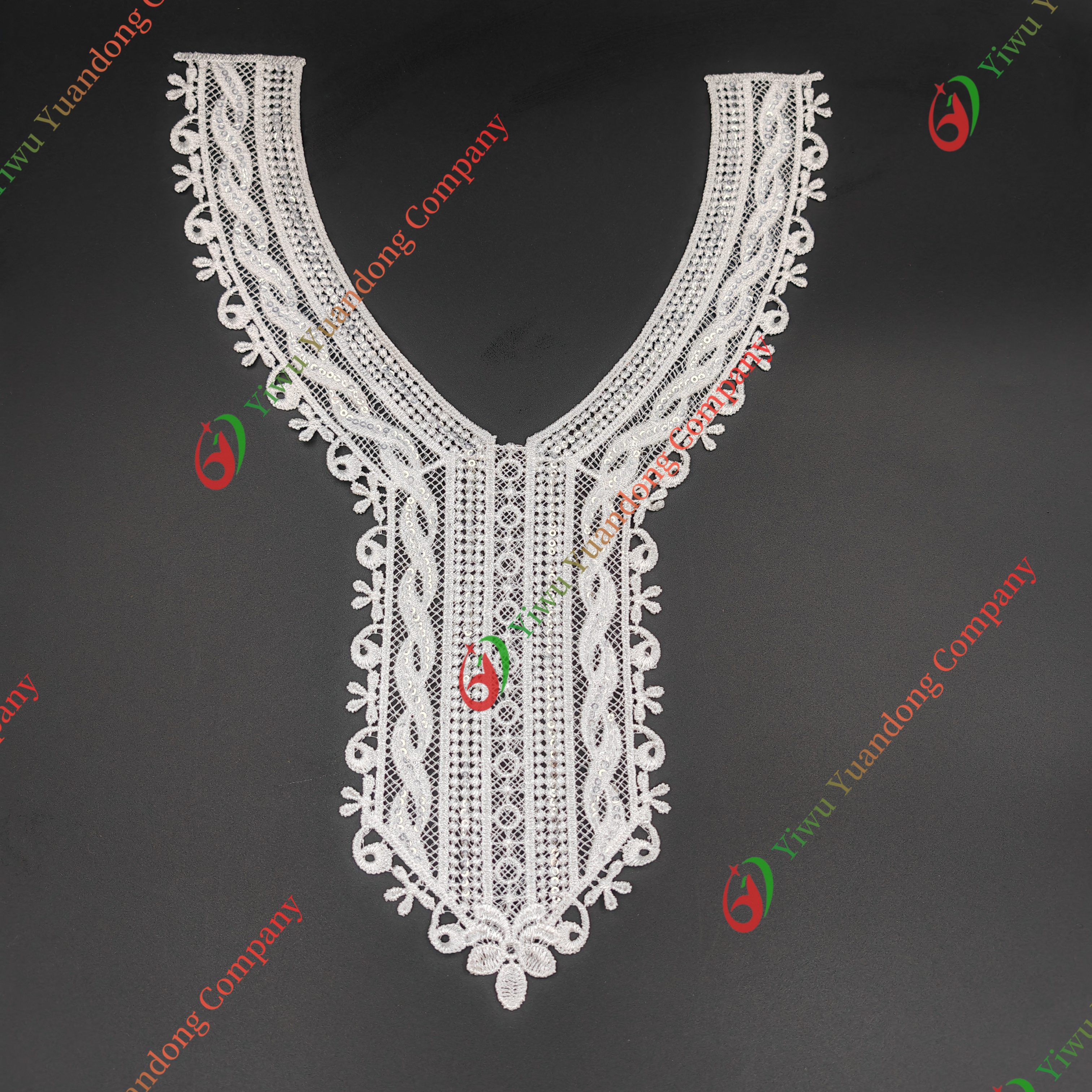 Sequin Neckline Lace