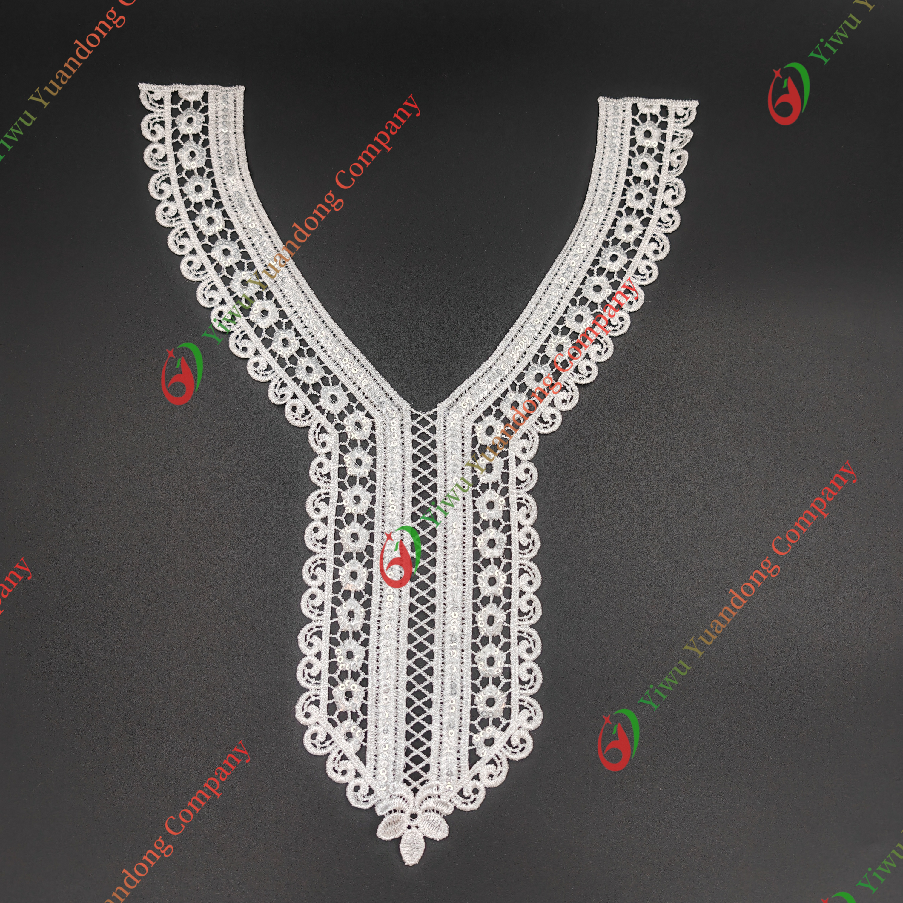 Sequin Neckline Lace