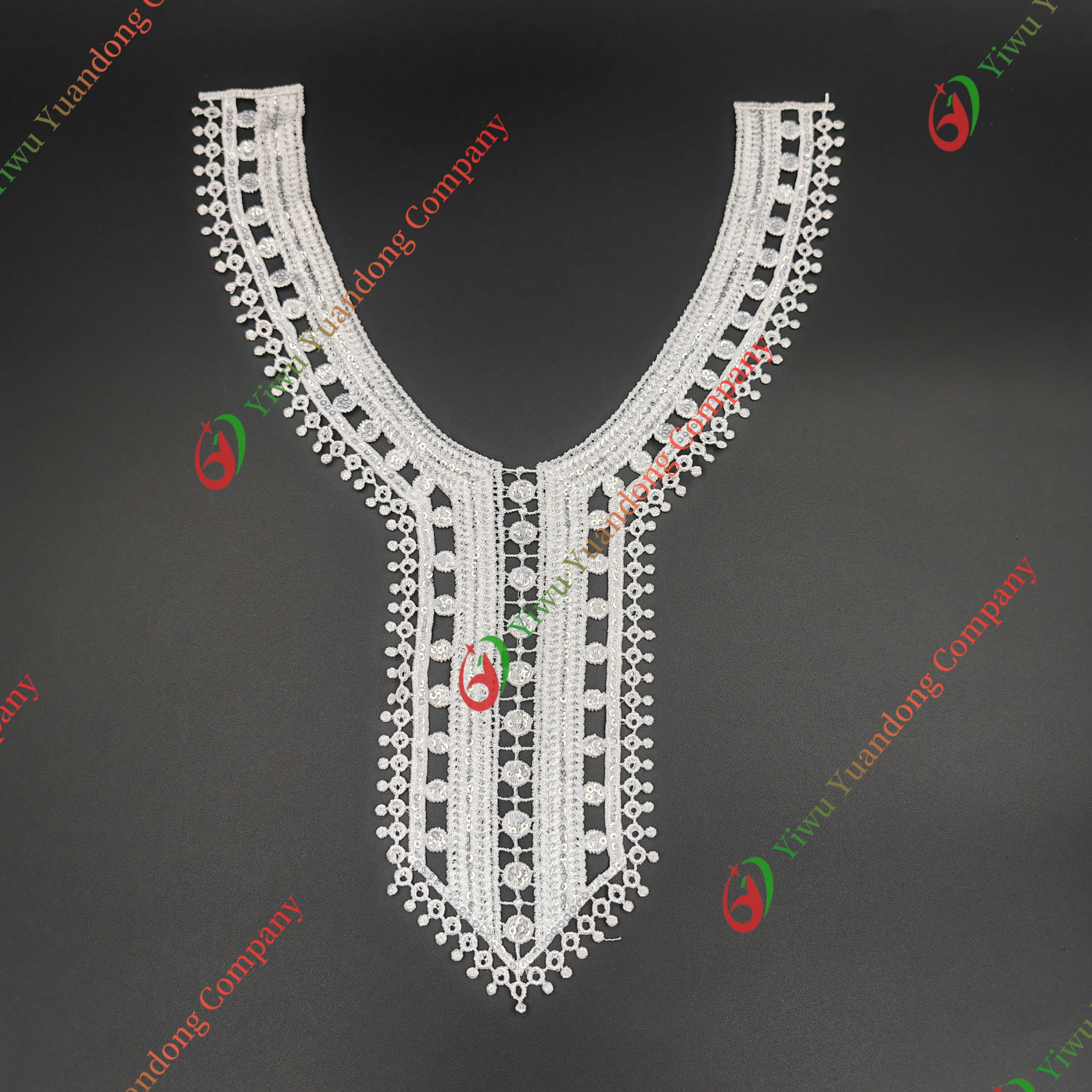 Sequin Neckline Lace