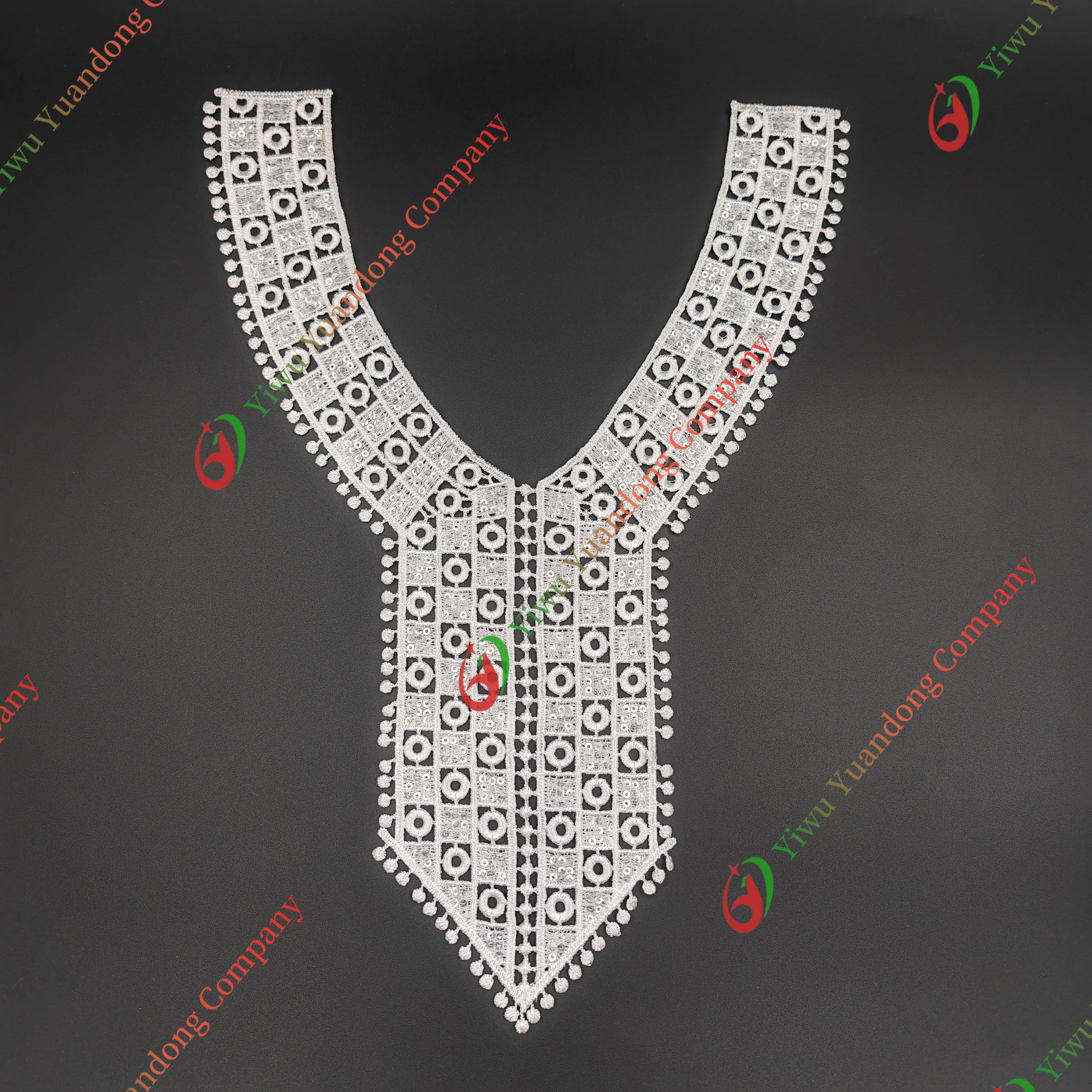 Sequin Neckline Lace