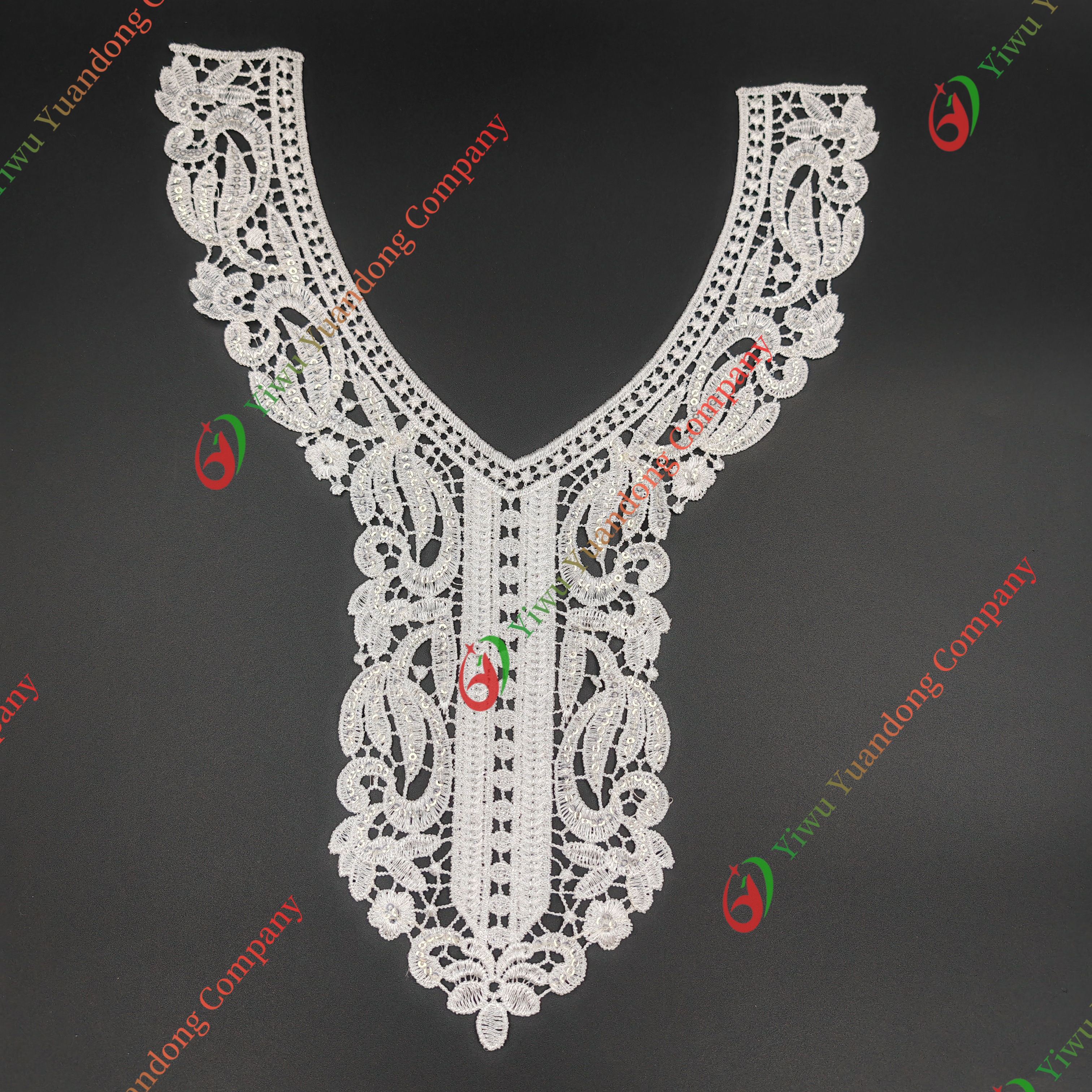 Sequin Neckline Lace