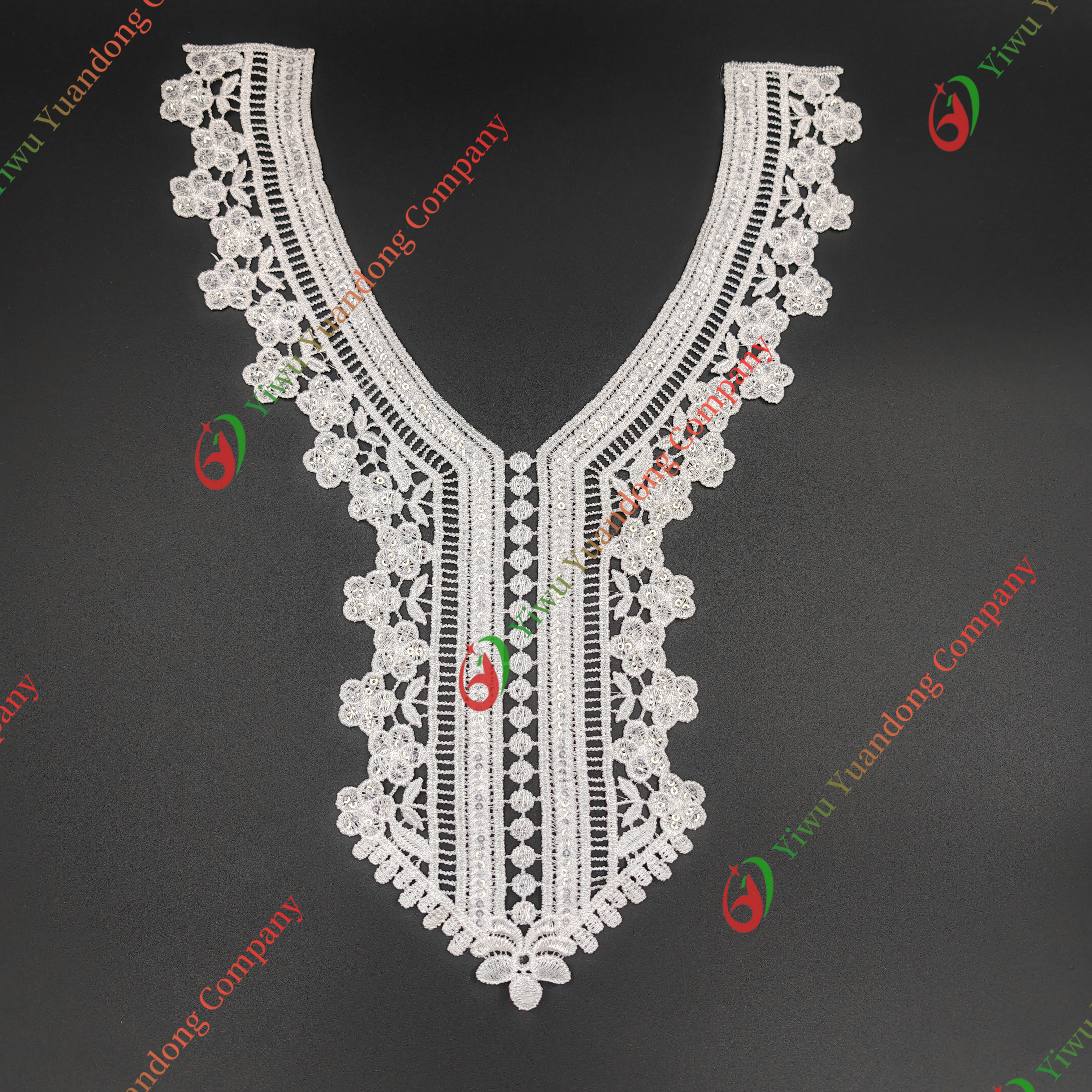 Sequin Neckline Lace