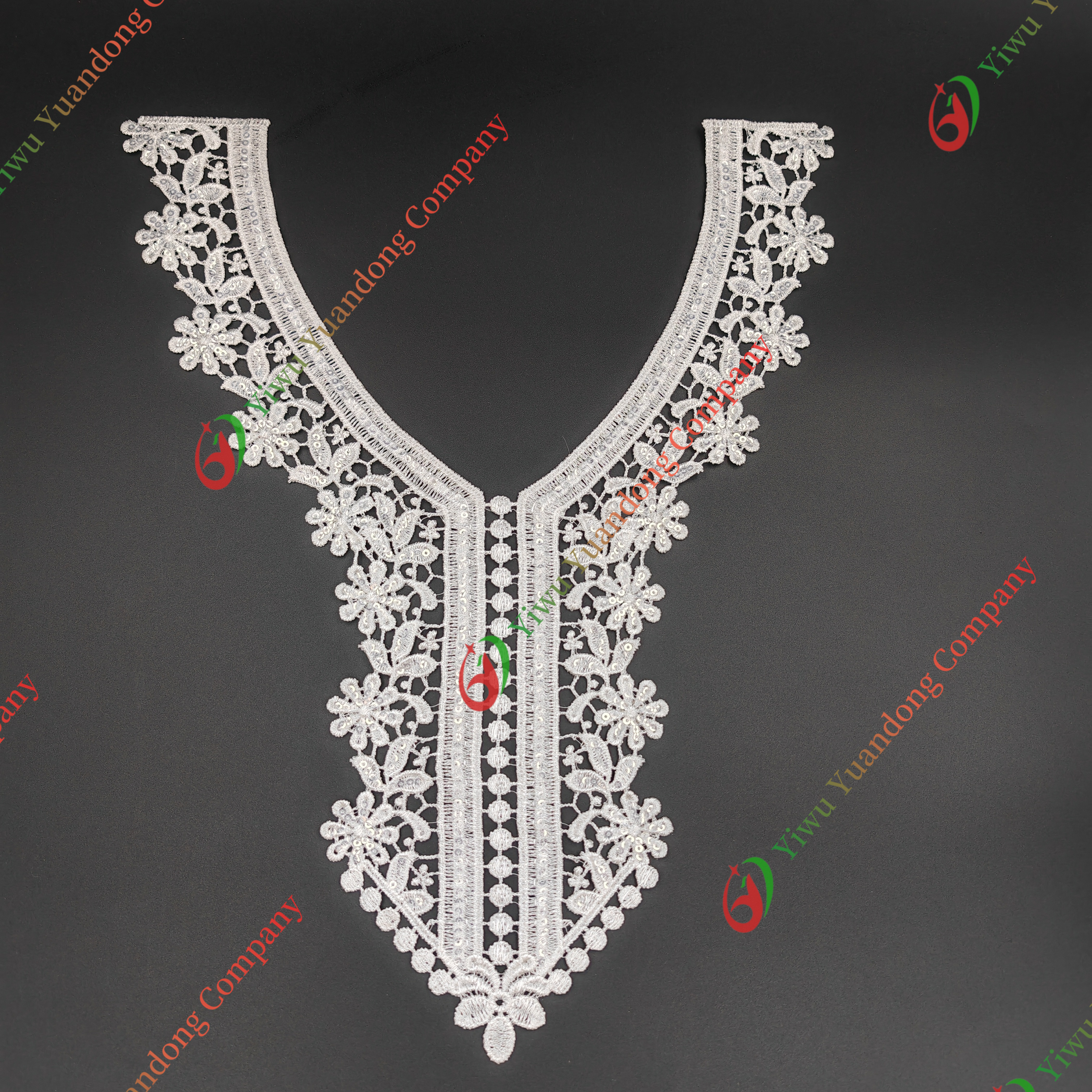 Sequin Neckline Lace