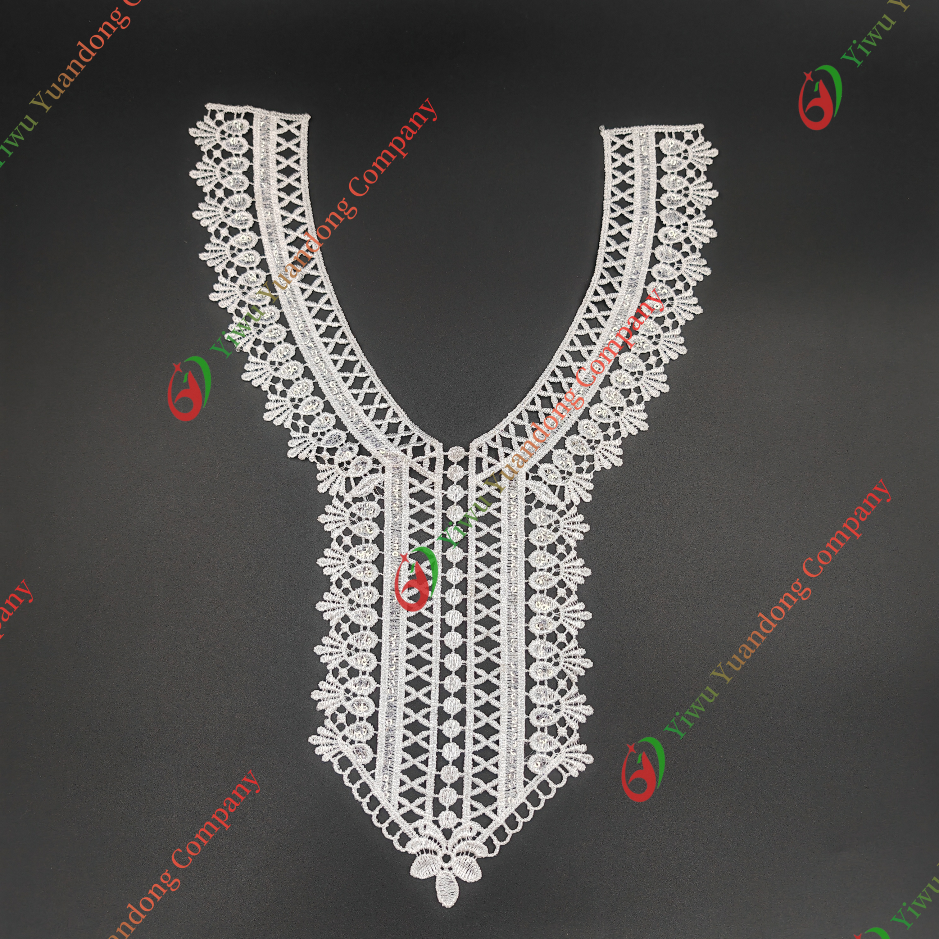 Sequin Neckline Lace