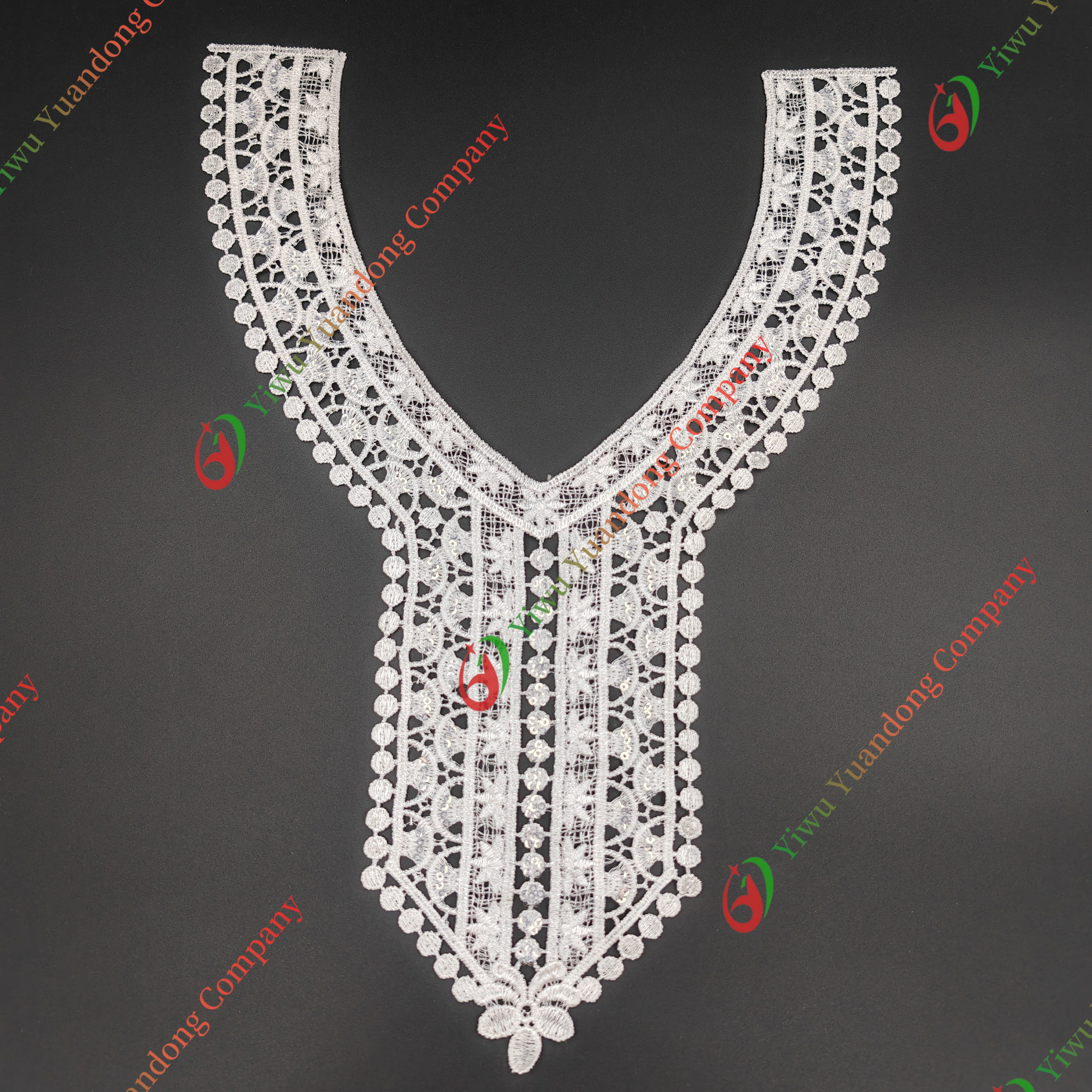 Sequin Neckline Lace