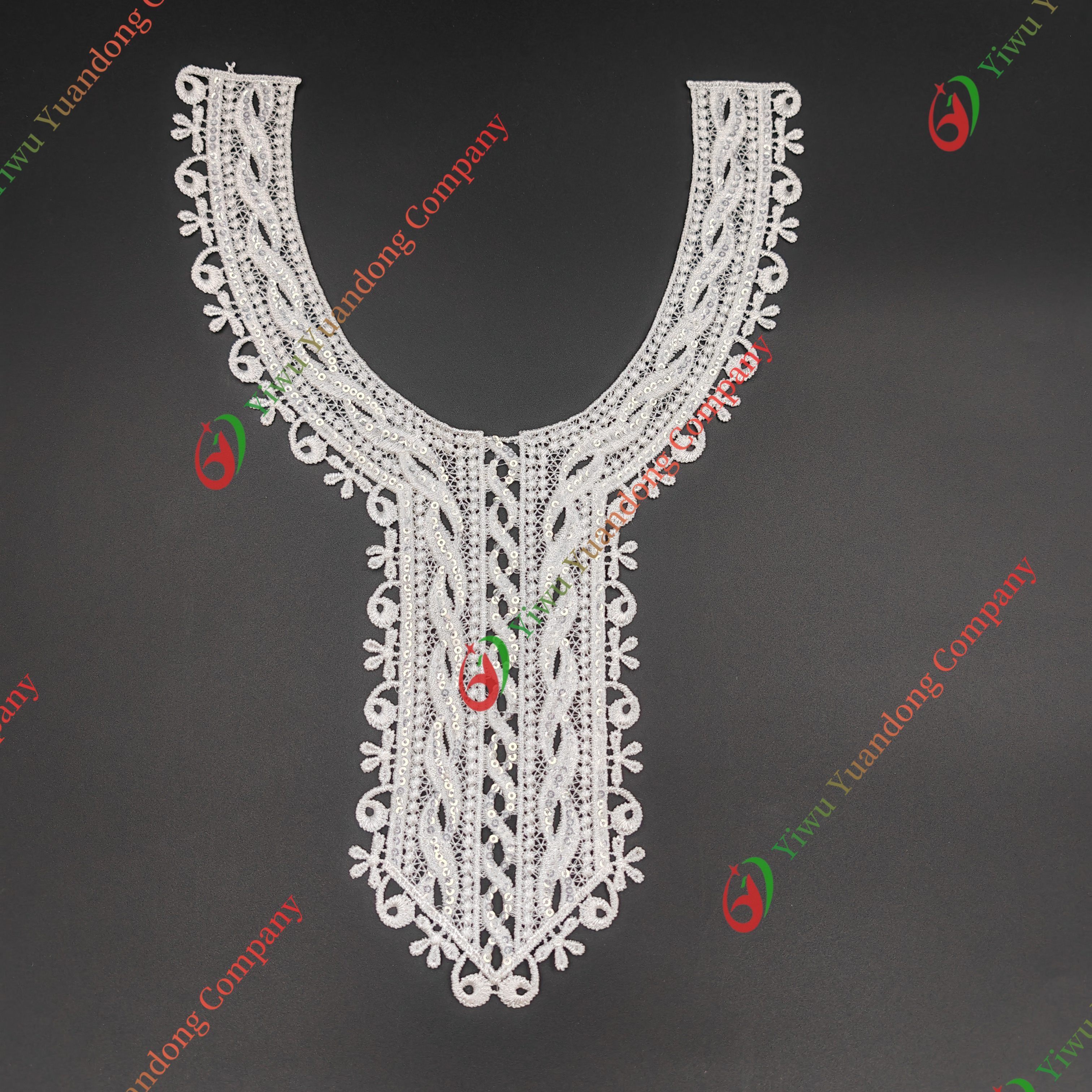 Sequin Neckline Lace