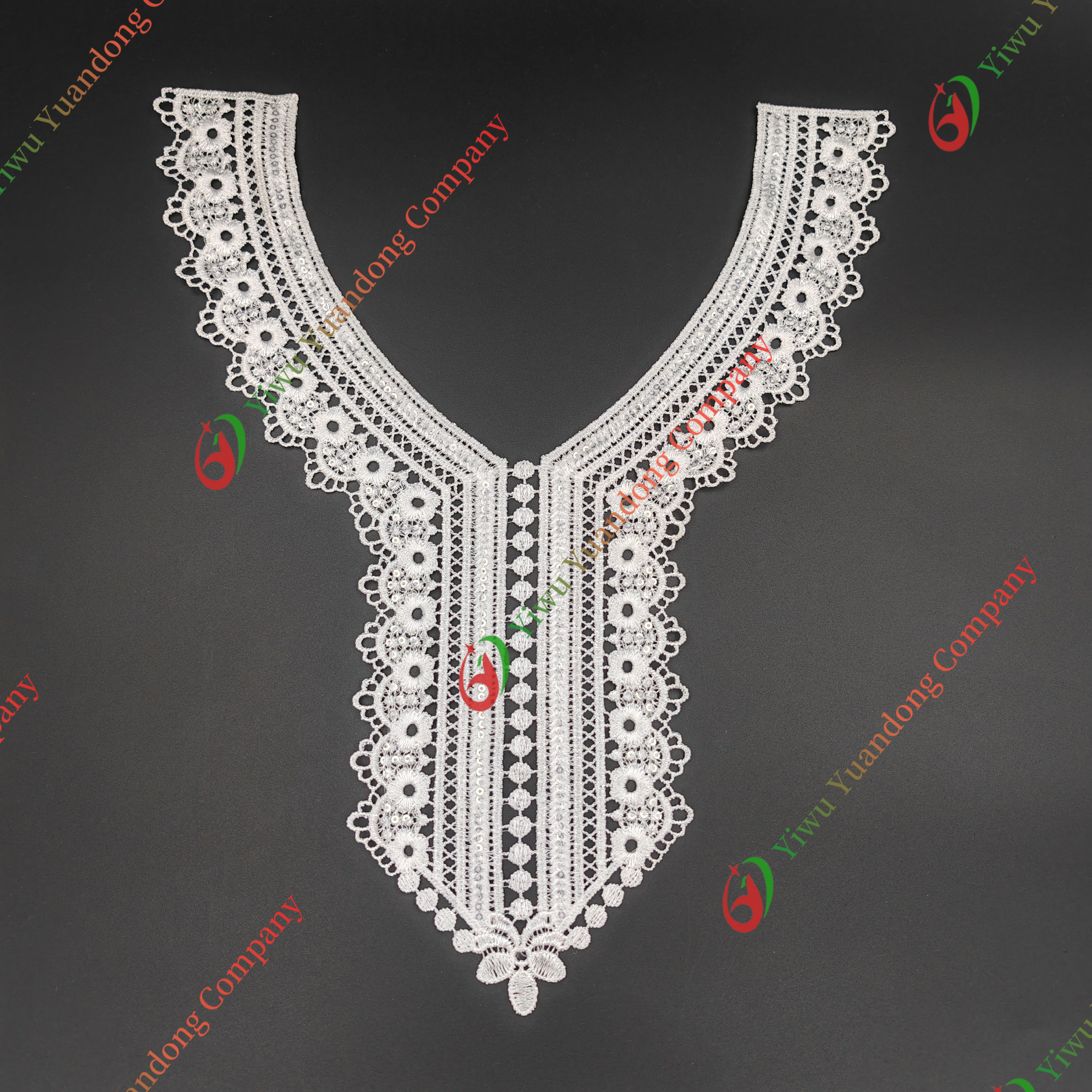 Sequin Neckline Lace