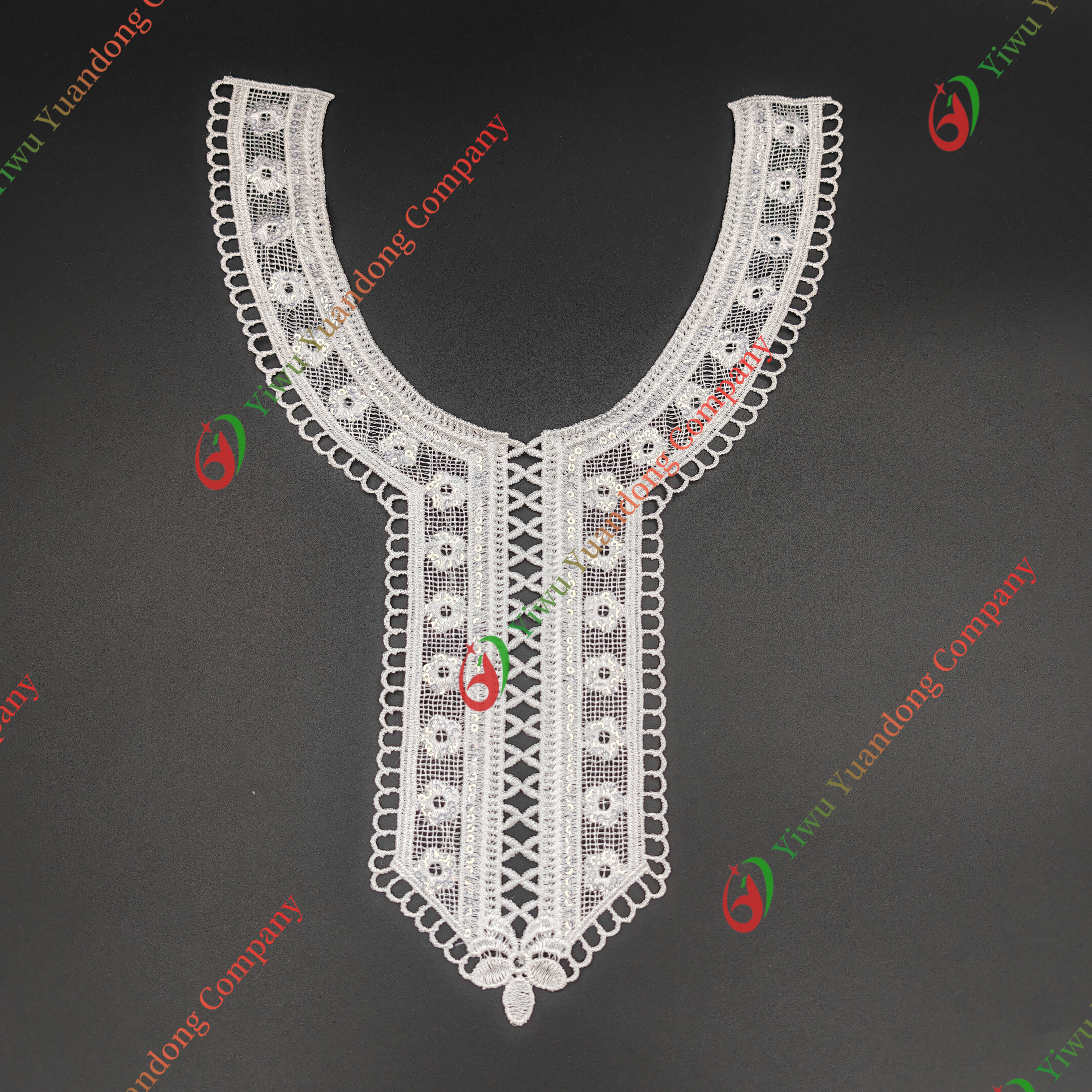 Sequin Neckline Lace