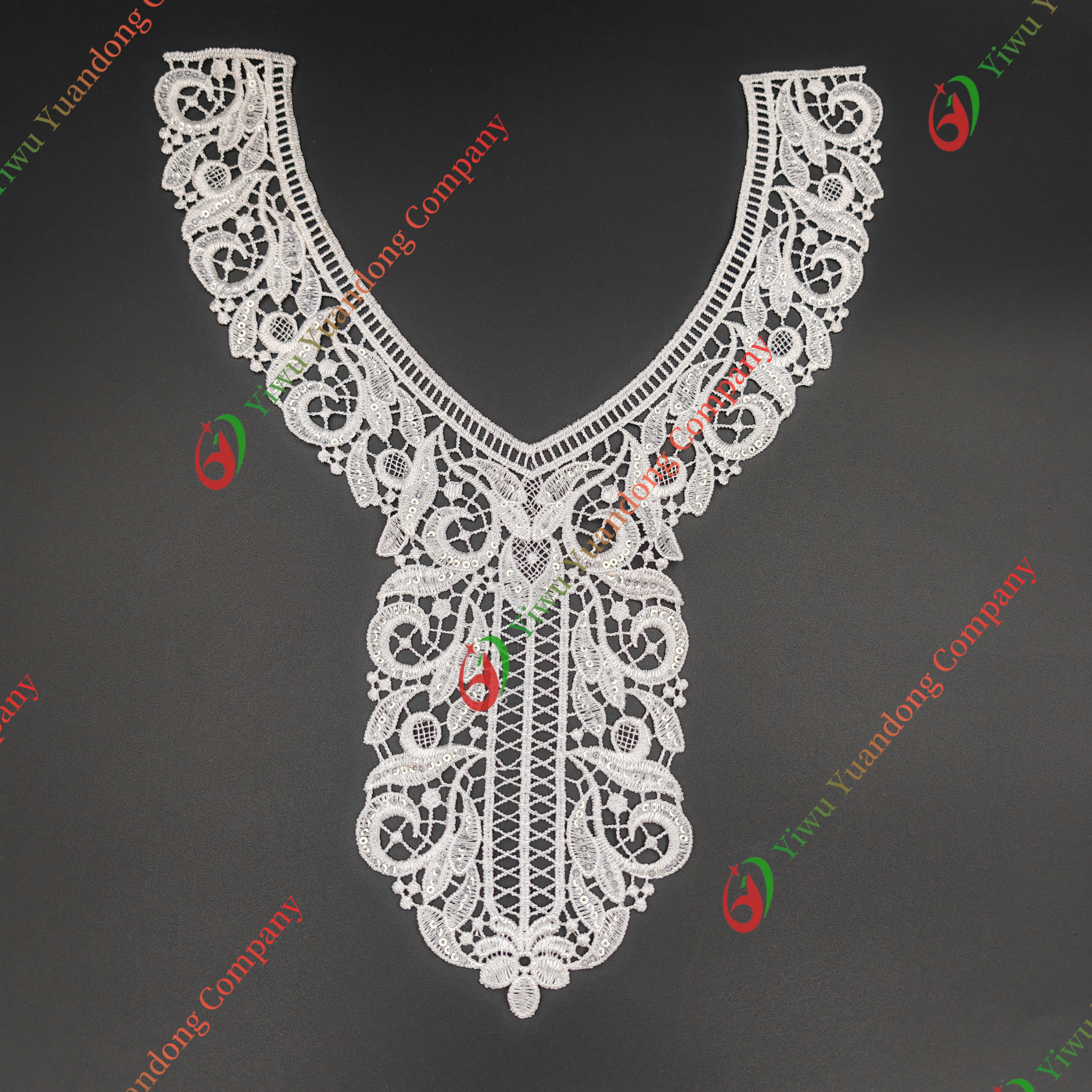 Sequin Neckline Lace