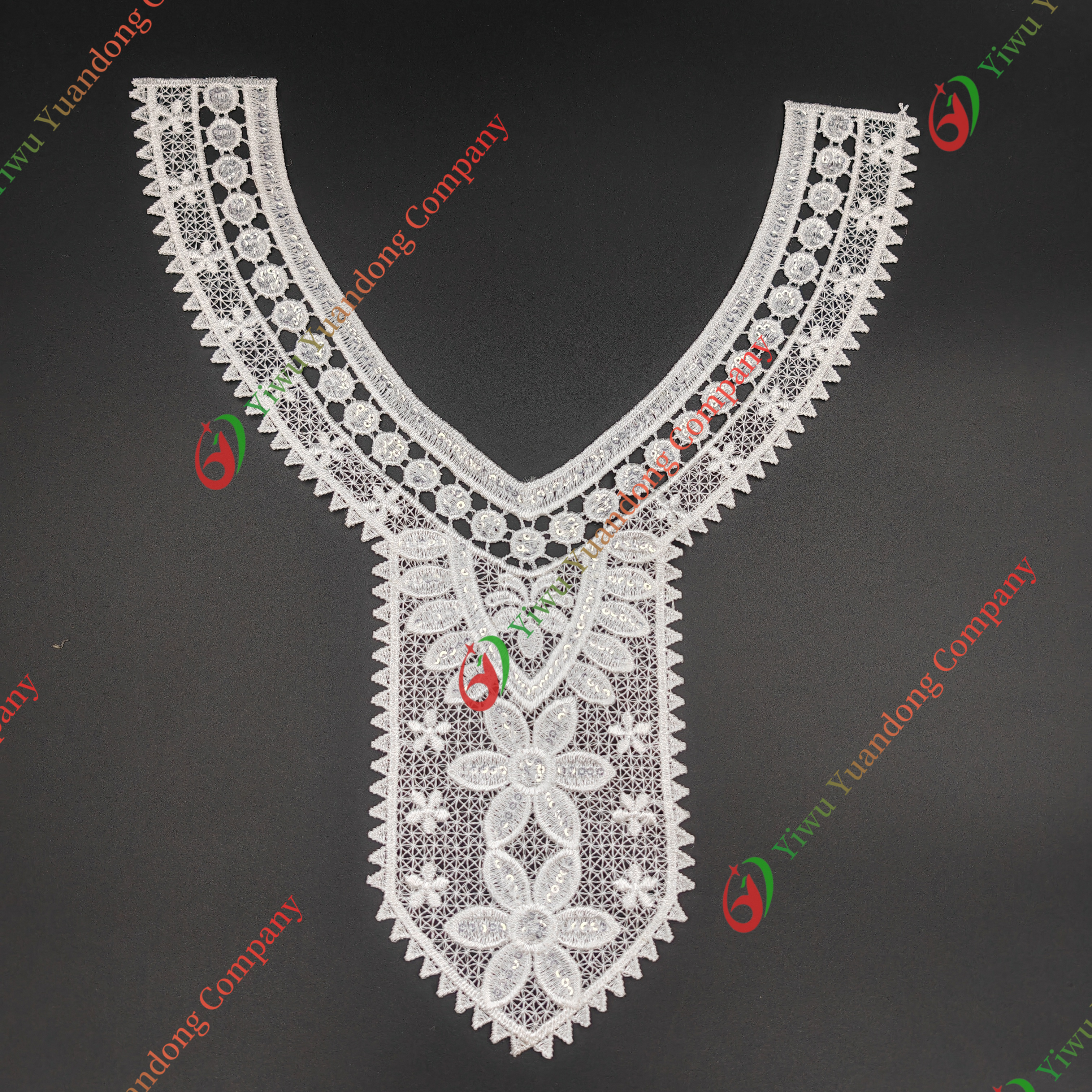 Sequin Neckline Lace