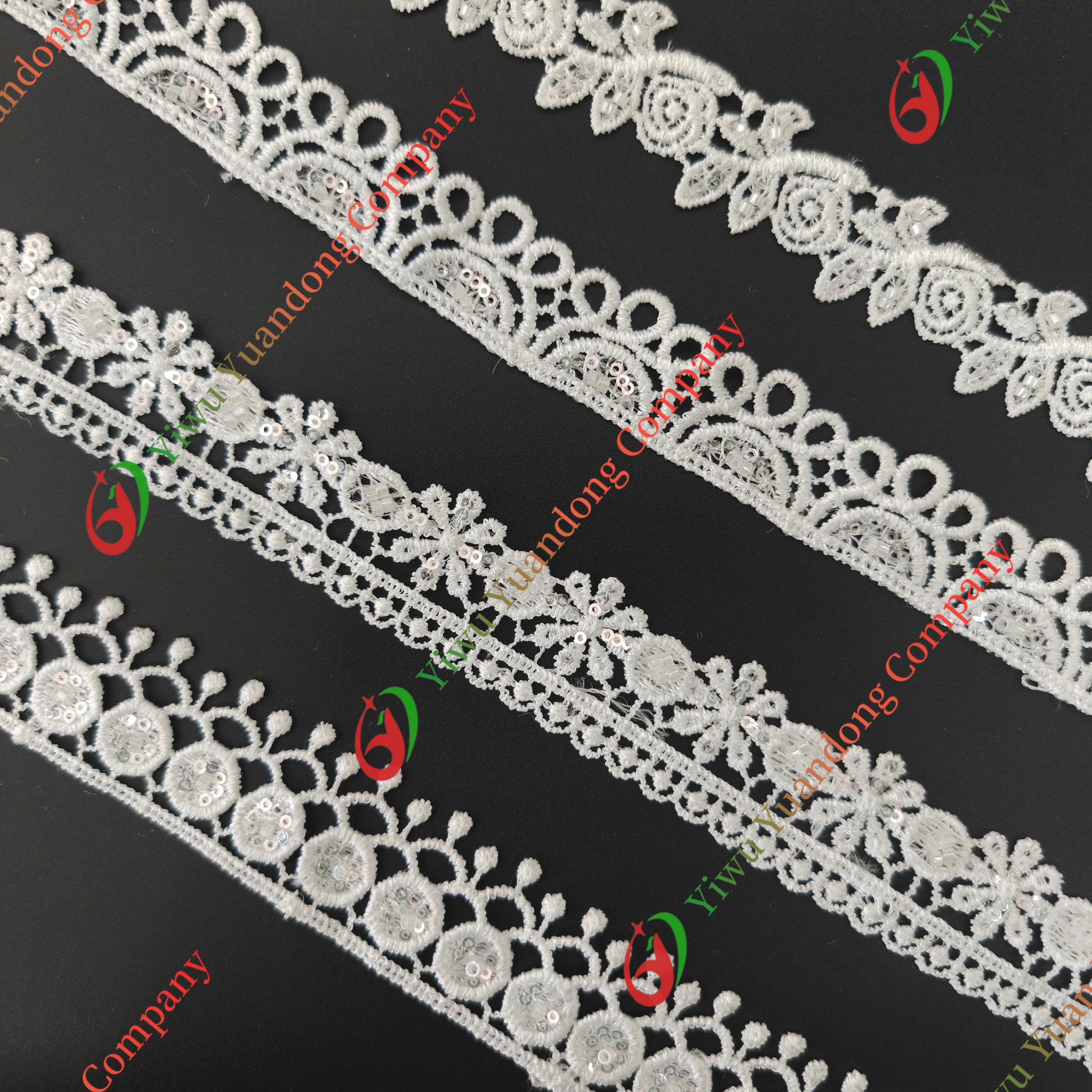 Sequins lace with diamond