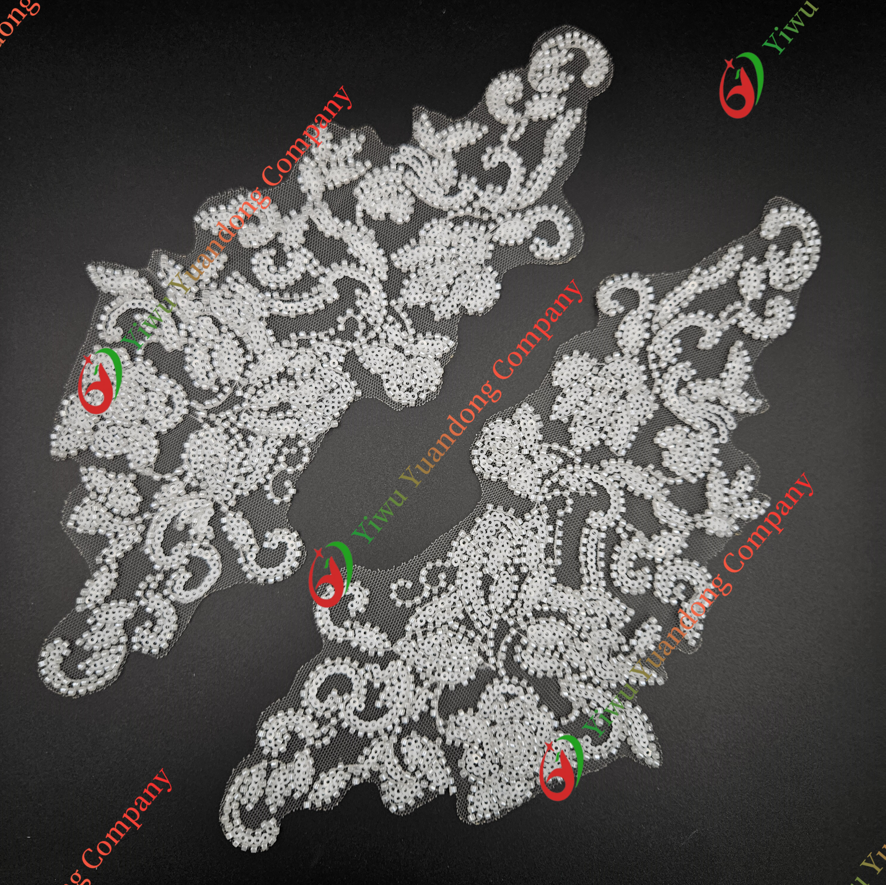 Glass bead mesh lace(pair) 