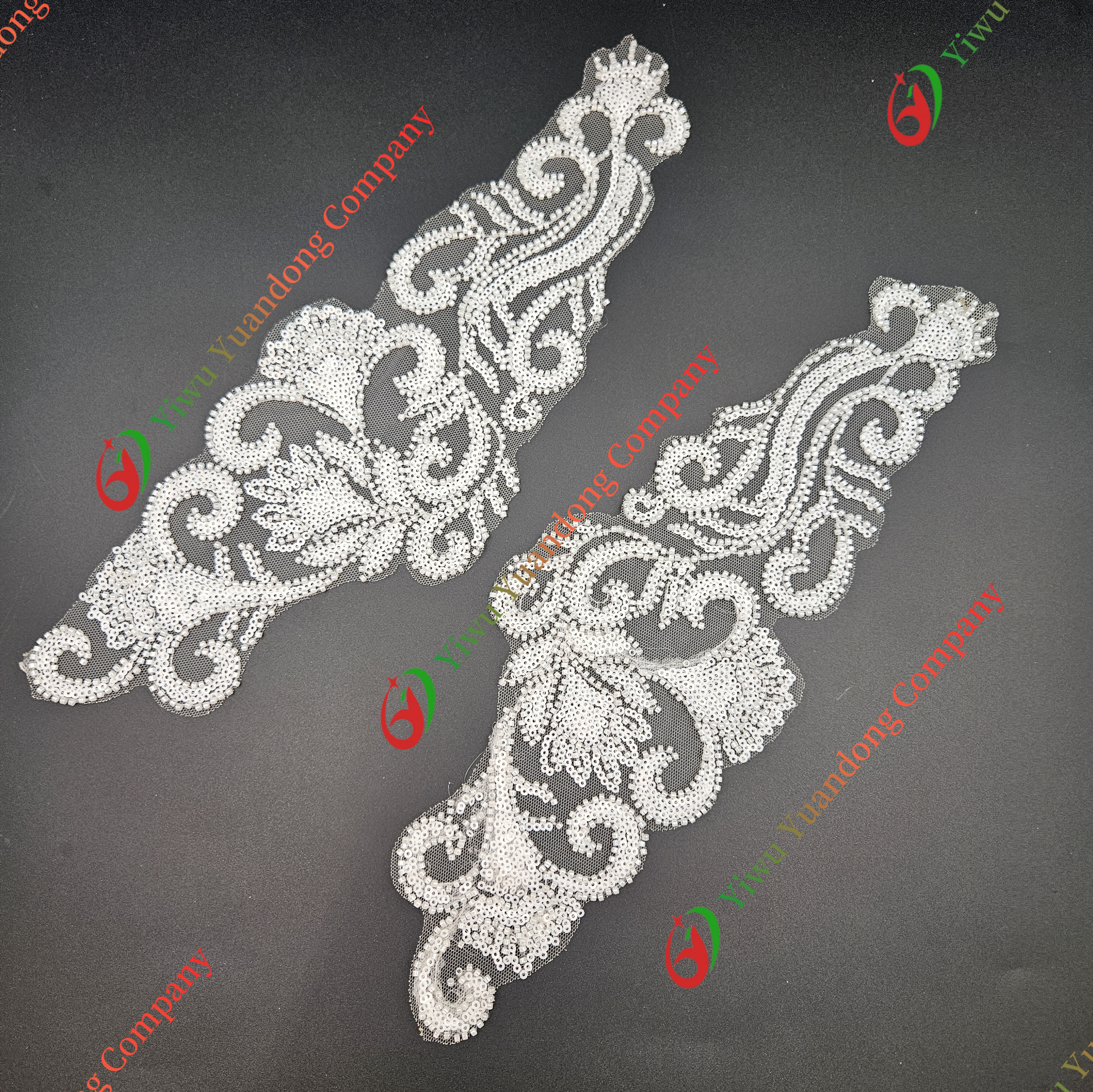 Glass bead mesh lace(pair) 