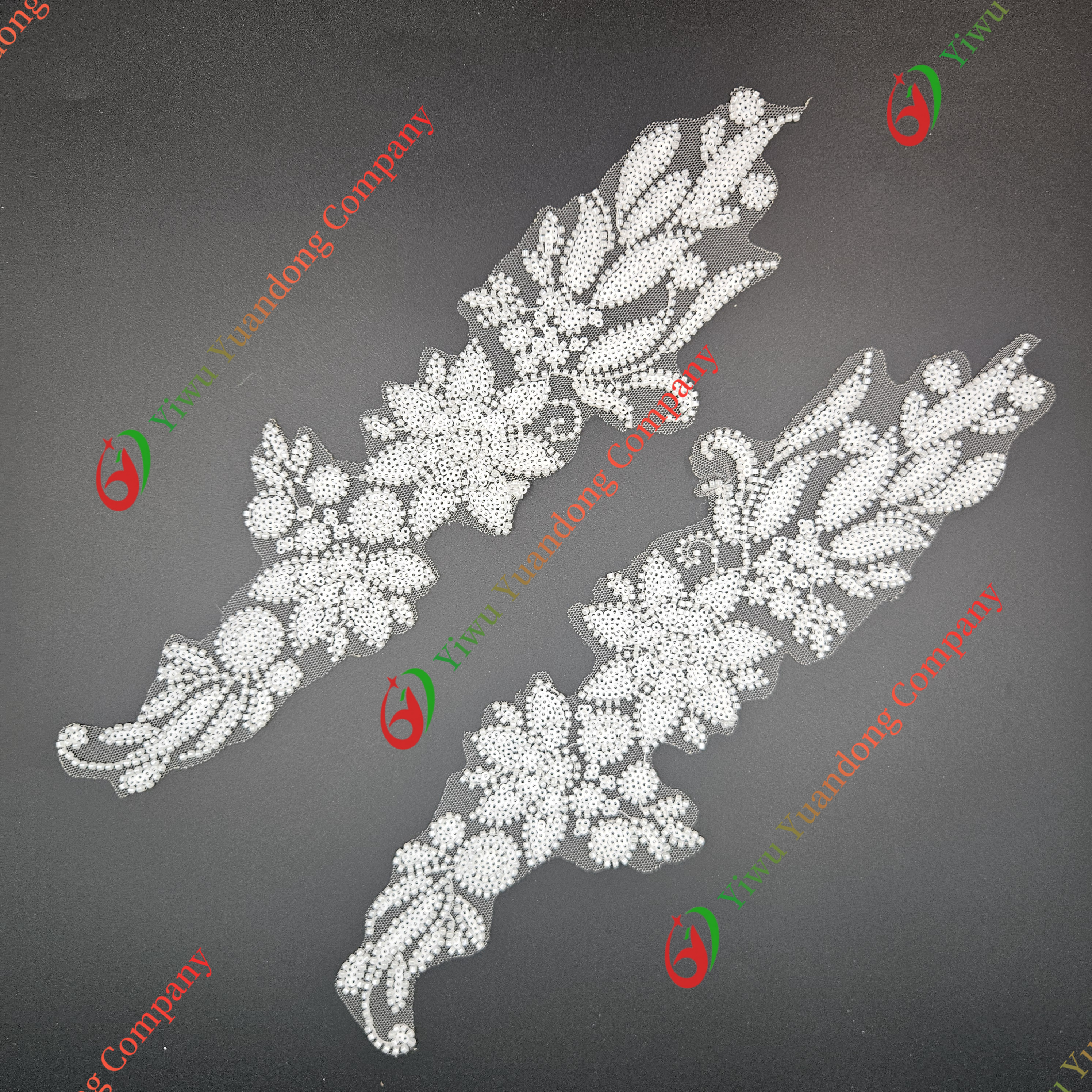 Glass bead mesh lace(pair) 