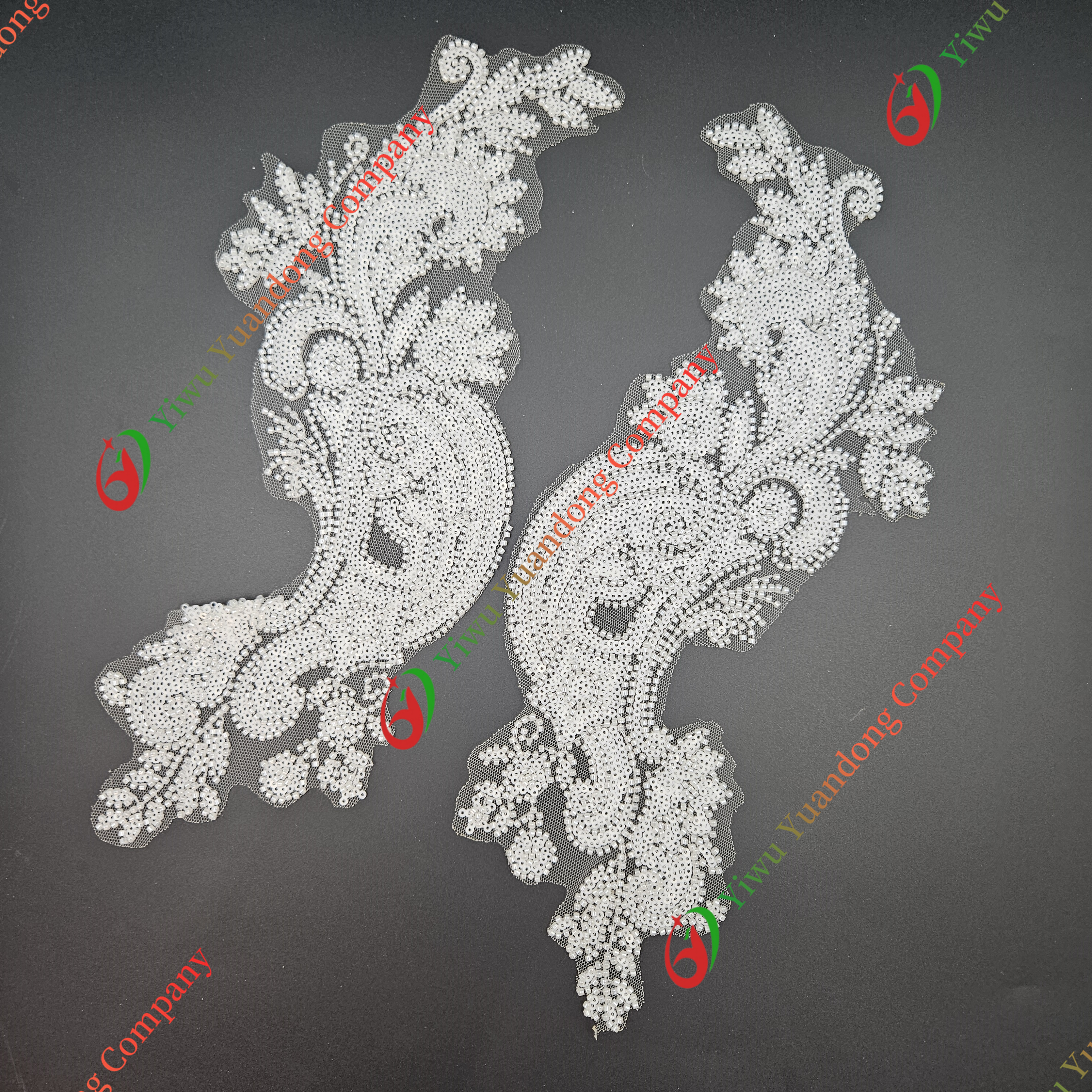 Glass bead mesh lace(pair) 