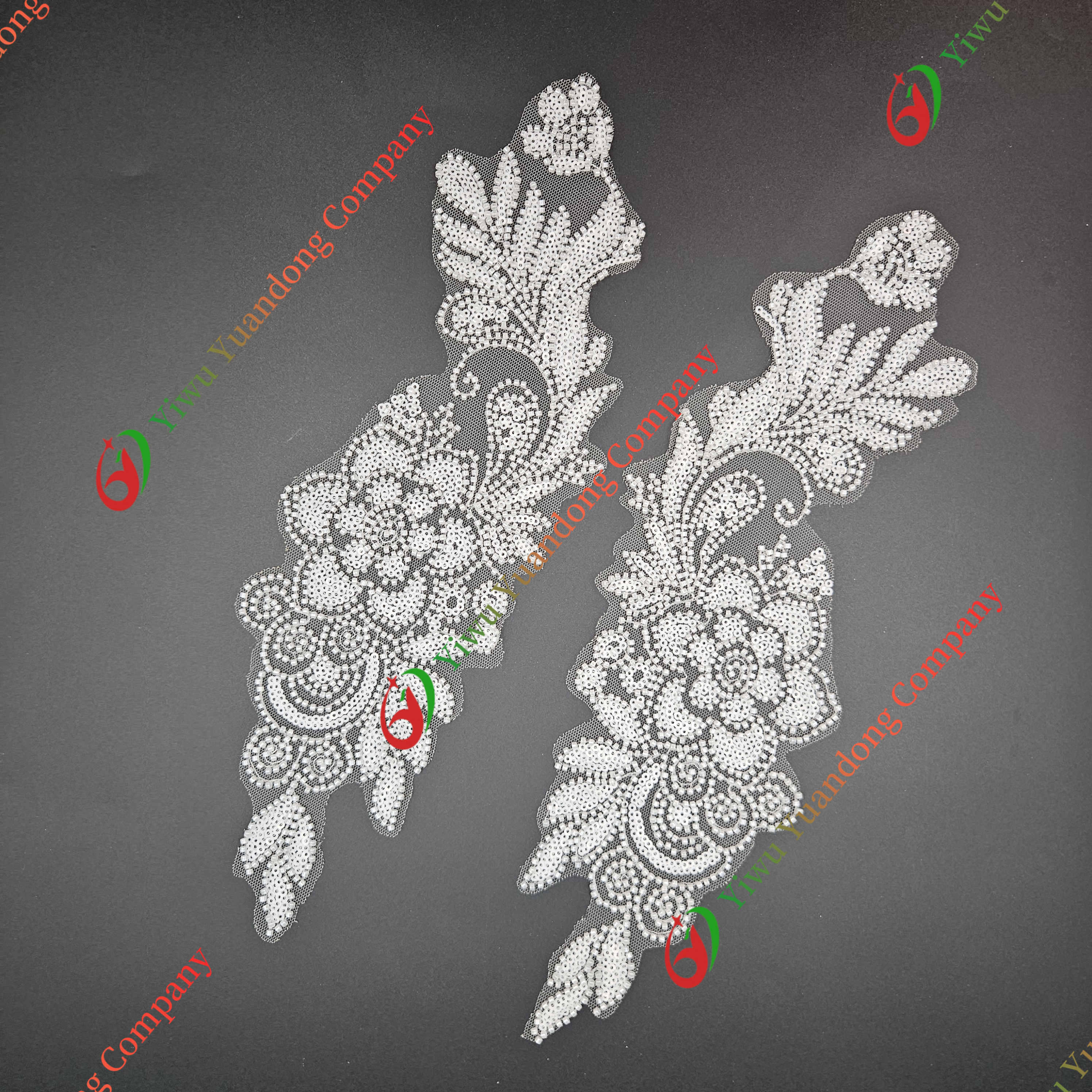 Glass bead mesh lace(pair) 