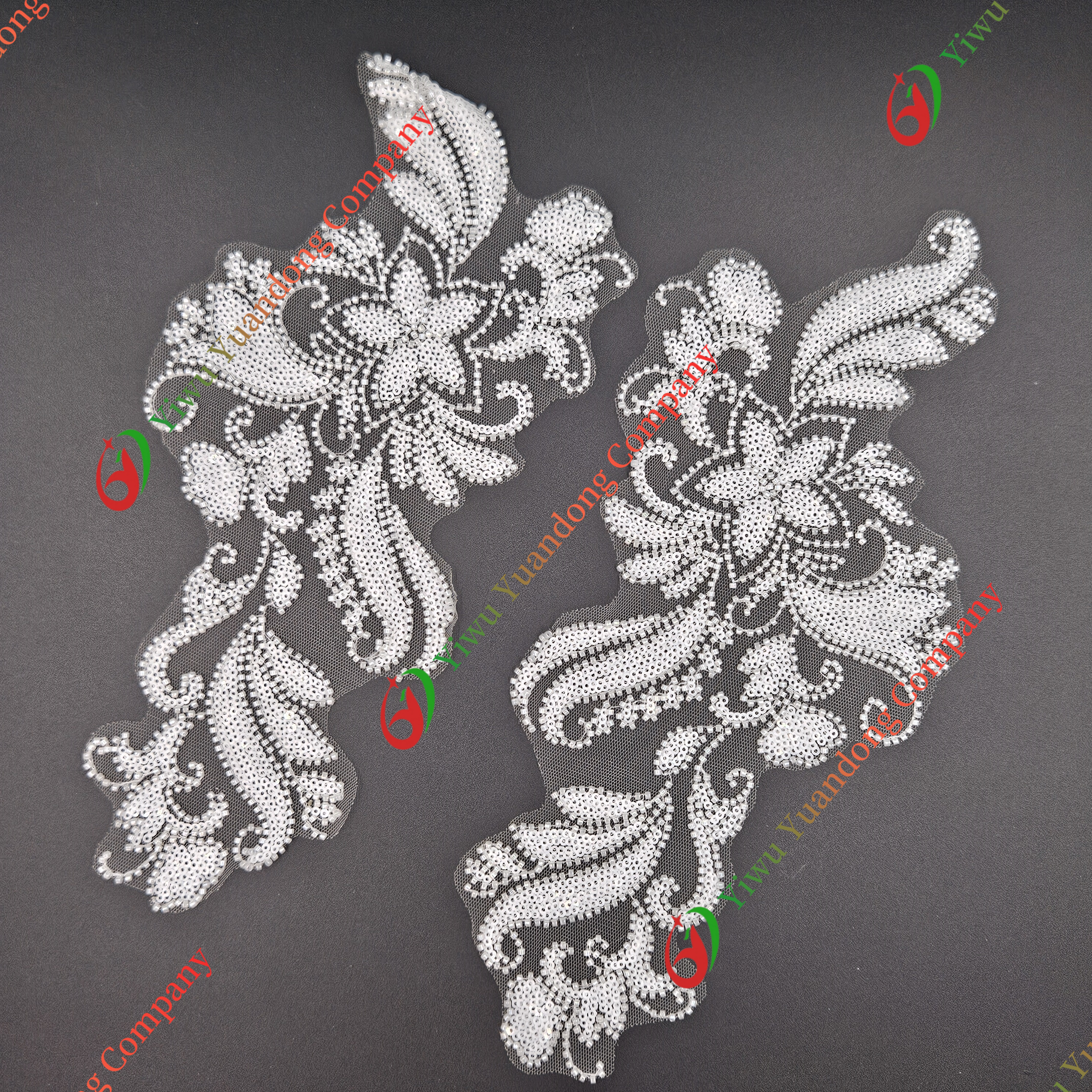 Glass bead mesh lace(pair) 